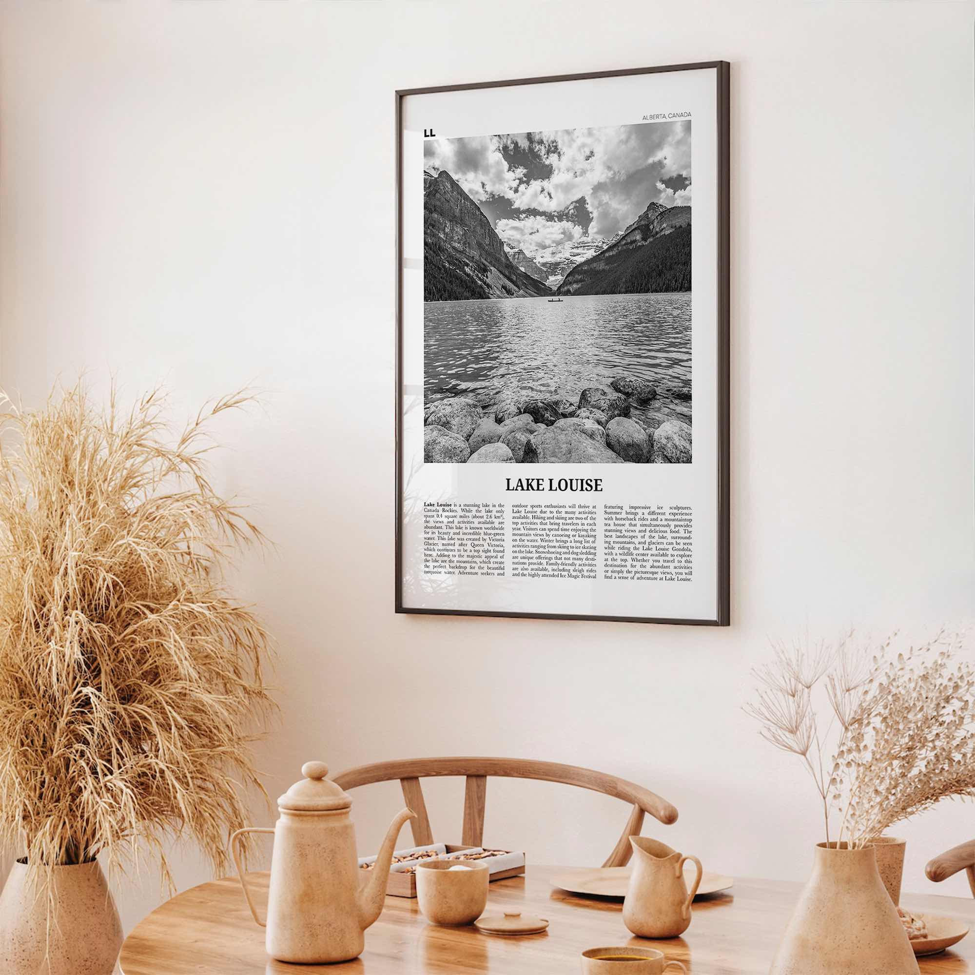 Lake Louise Print Black and White No 2, Lake Louise Wall Art, Lake Louise Poster, Lake Louise Photo, Lake Louise Wall Décor, Alberta, Canada