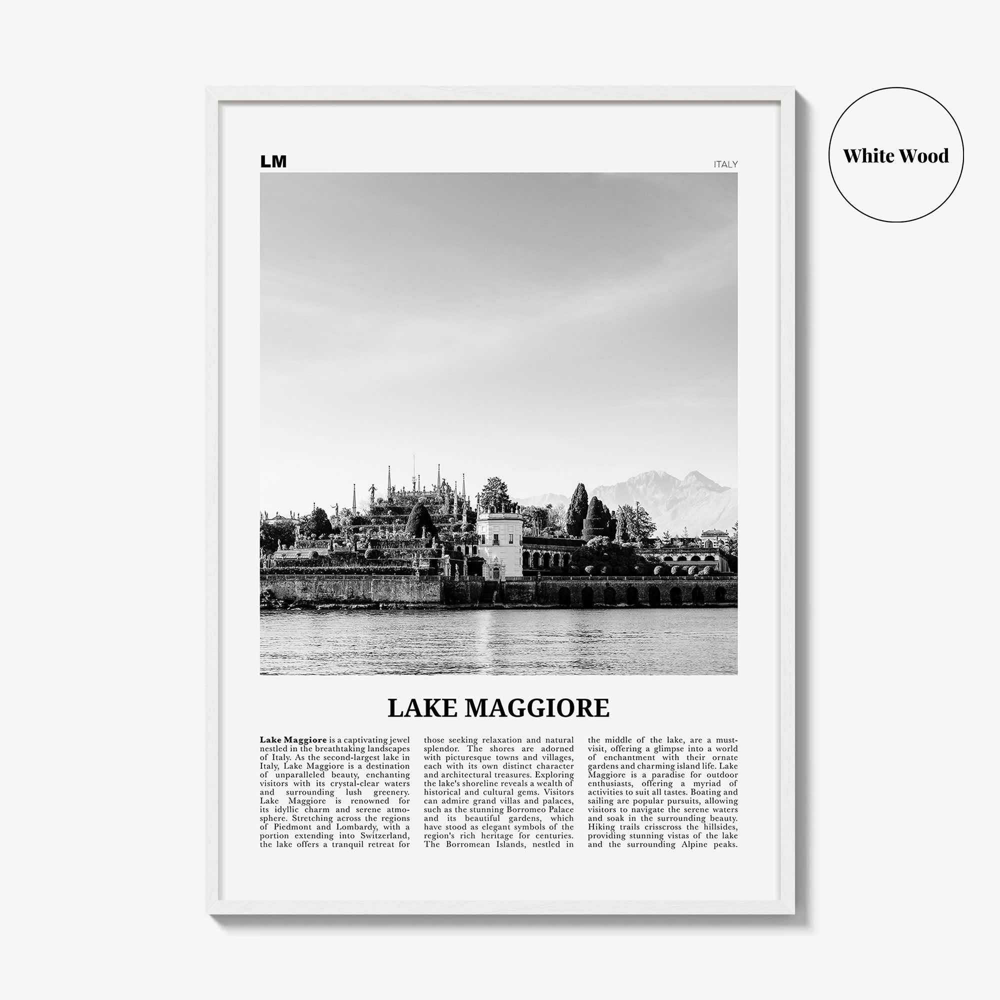 Lake Maggiore Print Black and White, Lake Maggiore Wall Art, Lake Maggiore Poster, Lake Maggiore Photo, Wall Décor, Italy, Switzerland