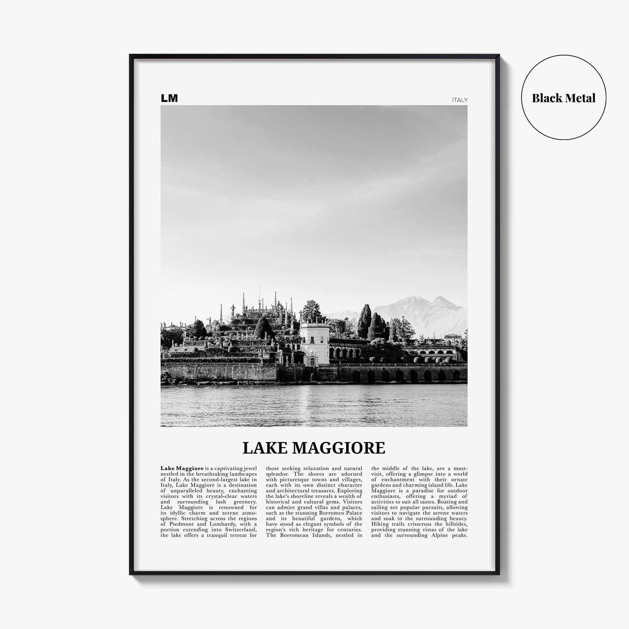 Lake Maggiore Print Black and White, Lake Maggiore Wall Art, Lake Maggiore Poster, Lake Maggiore Photo, Wall Décor, Italy, Switzerland