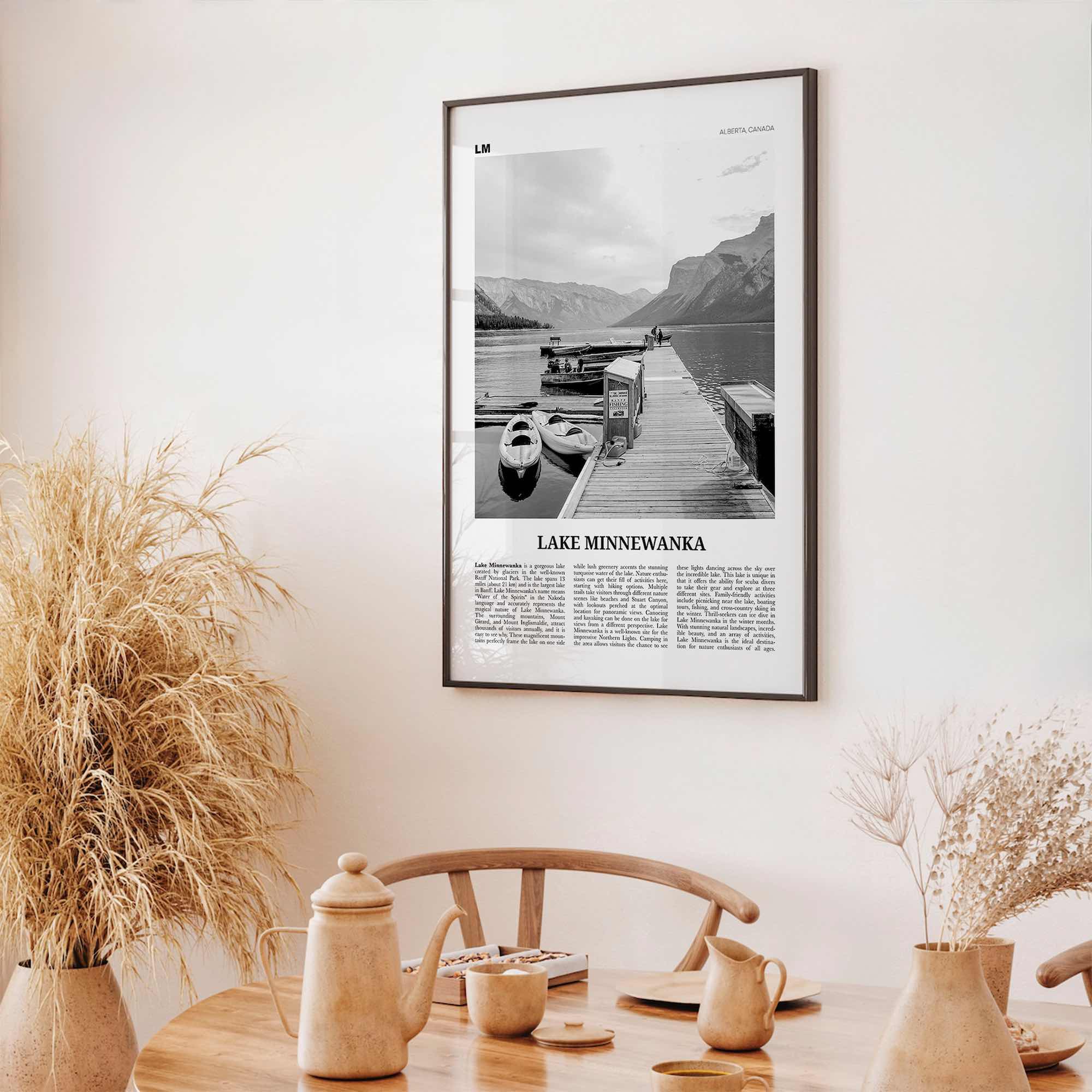 Lake Minnewanka Print Black and White, Lake Minnewanka Wall Art, Lake Minnewanka Poster, Lake Minnewanka Photo, Lake Minnewanka Wall Décor