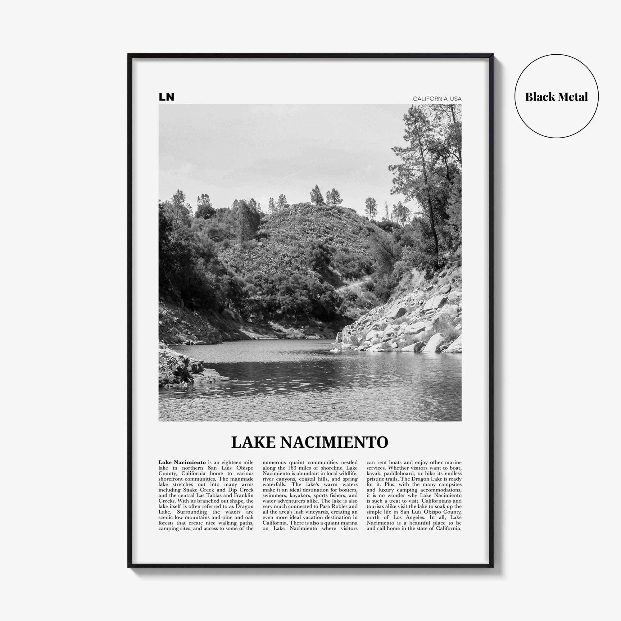 Lake Nacimiento Print Black and White, Lake Nacimiento Wall Art, Lake Nacimiento Poster, Lake Nacimiento Photo, Lake Nacimiento Wall Décor