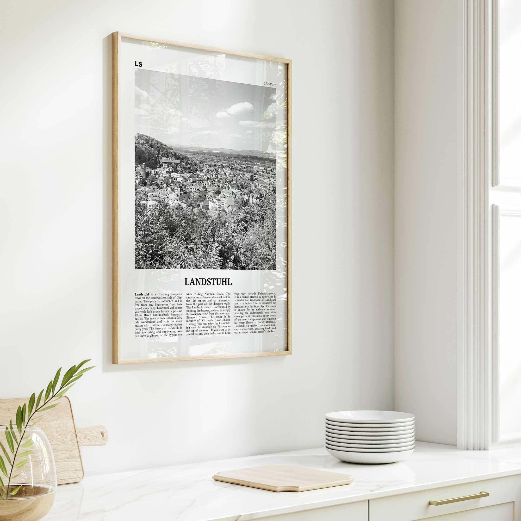 Landstuhl Print Black and White, Landstuhl Wall Art, Landstuhl Poster, Landstuhl Photo, Landstuhl Wall Décor,