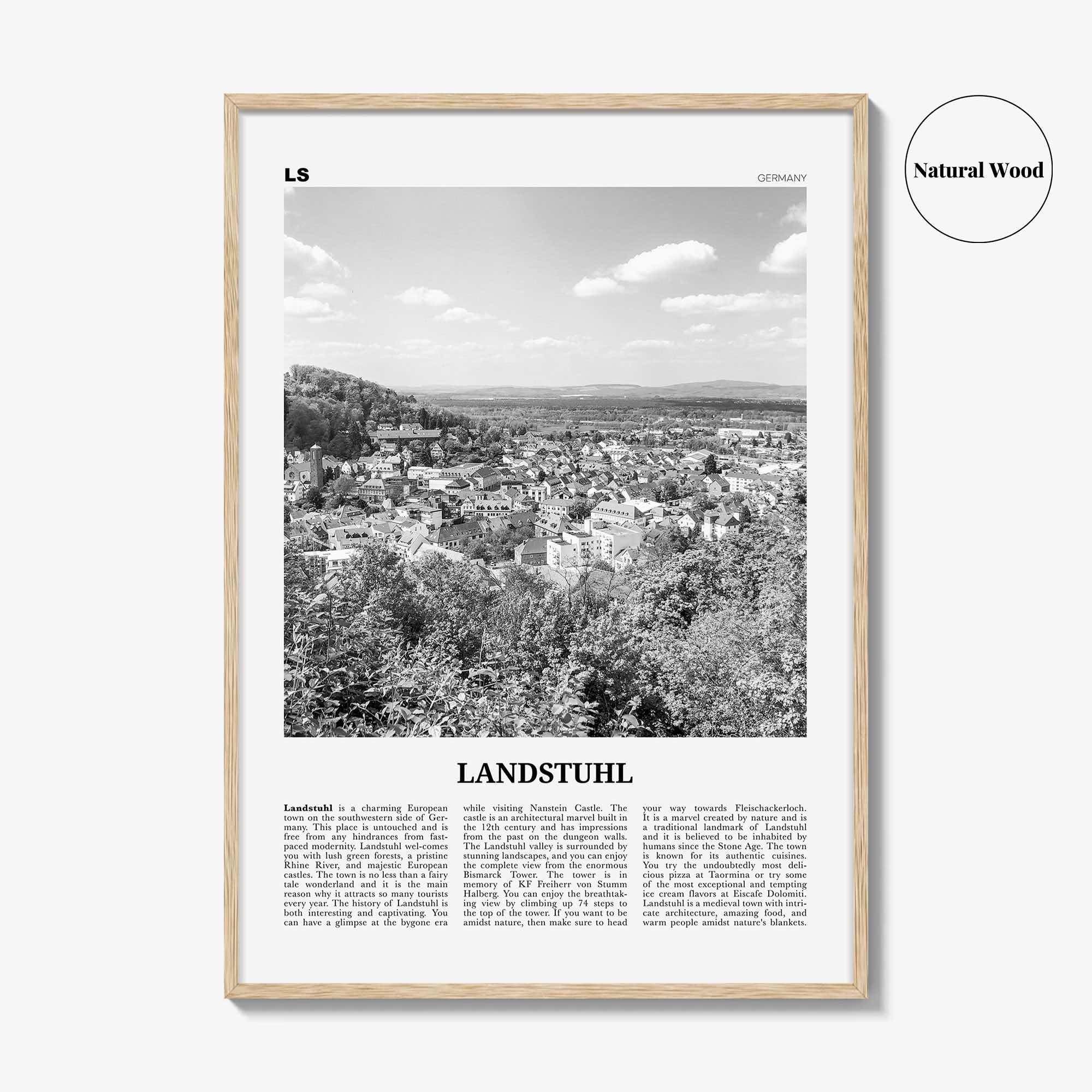 Landstuhl Print Black and White, Landstuhl Wall Art, Landstuhl Poster, Landstuhl Photo, Landstuhl Wall Décor,