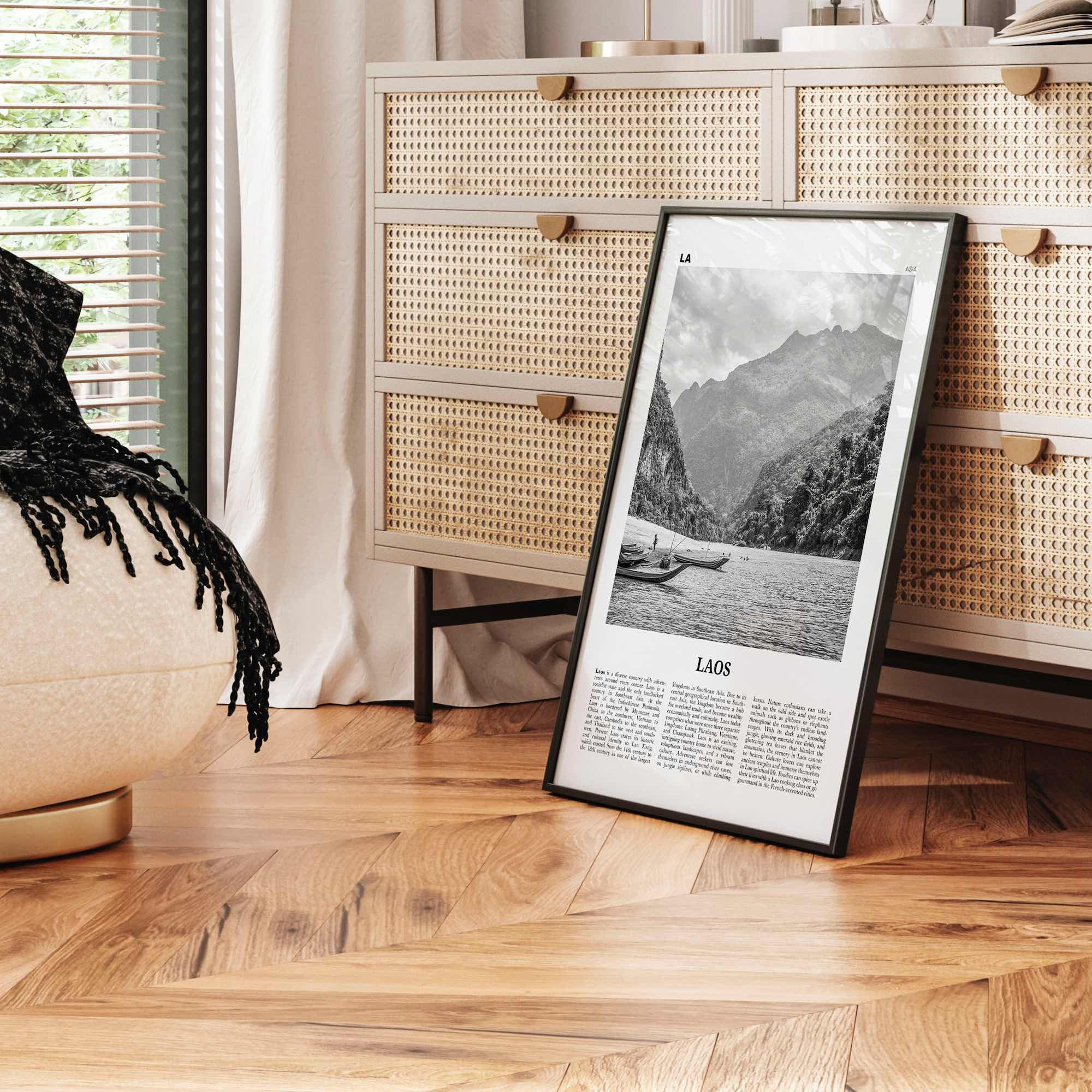 Laos Print Black and White No 1, Laos Wall Art, Laos Poster, Laos Photo, Laos Wall Decor, Lāo, Lao People's, Vientiane, Asia