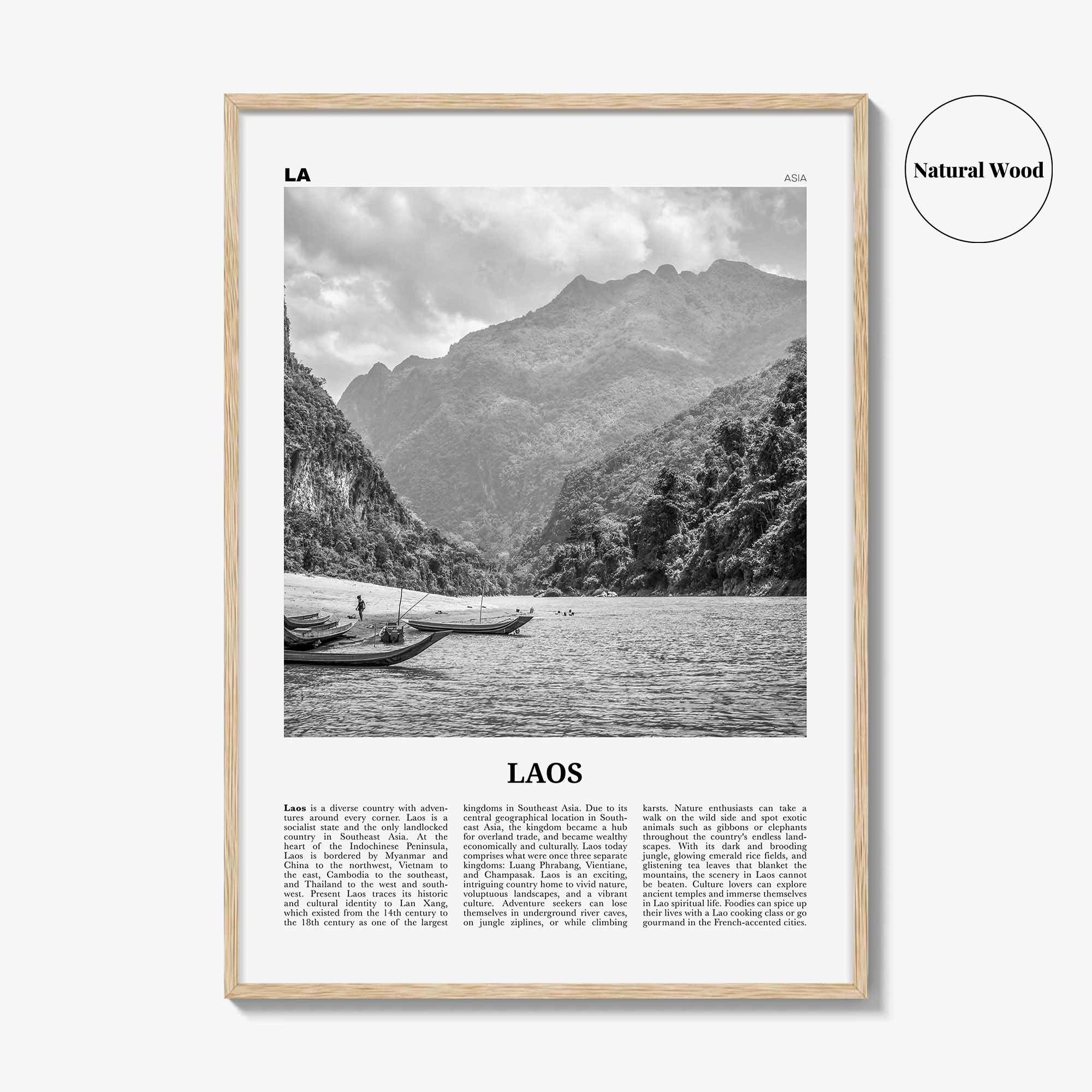 Laos Print Black and White No 1, Laos Wall Art, Laos Poster, Laos Photo, Laos Wall Decor, Lāo, Lao People's, Vientiane, Asia