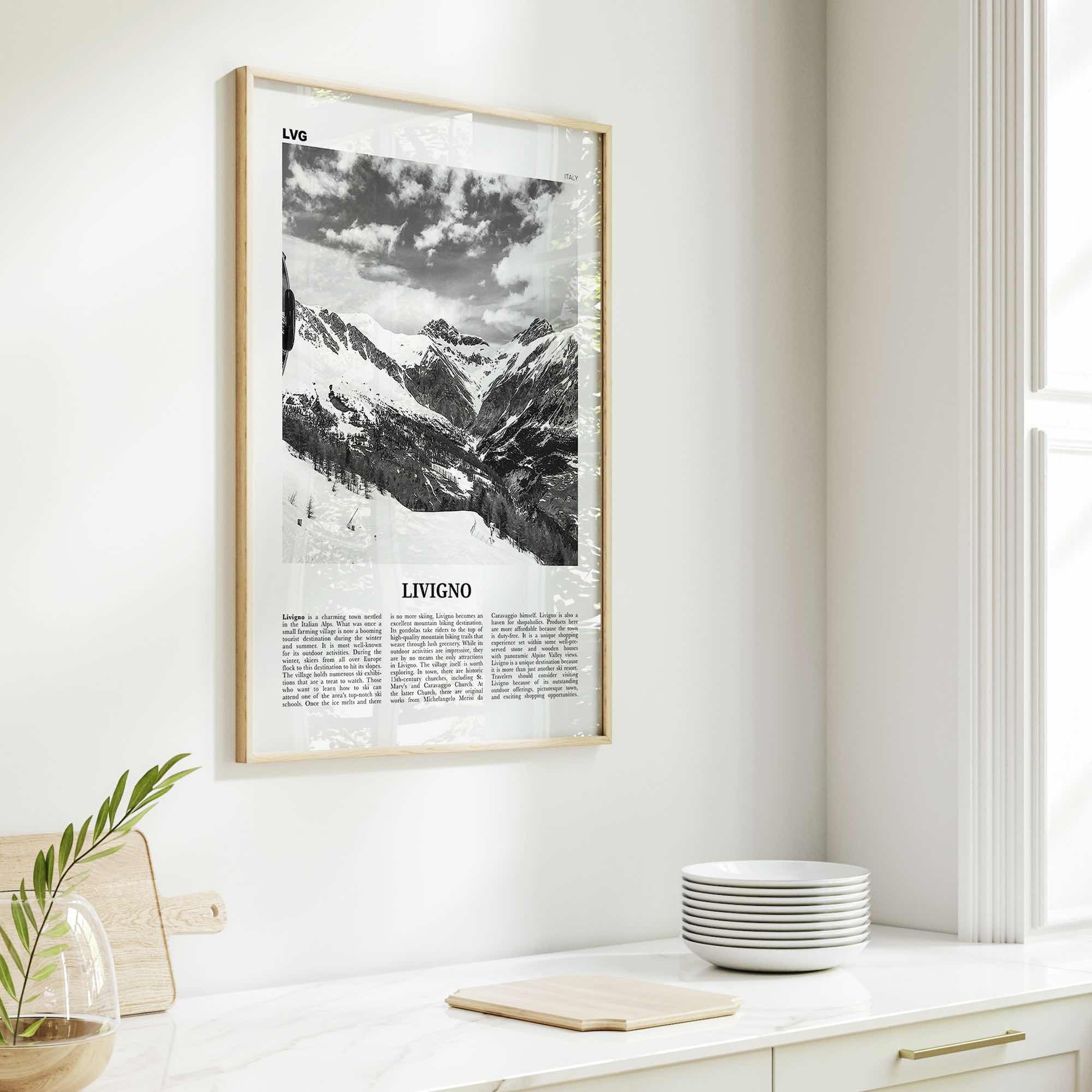 Livigno Print Black and White, Livigno Wall Art, Livigno Poster, Livigno Photo, Livigno Wall Décor, Italy, Lombardy, Sondrio, Italia