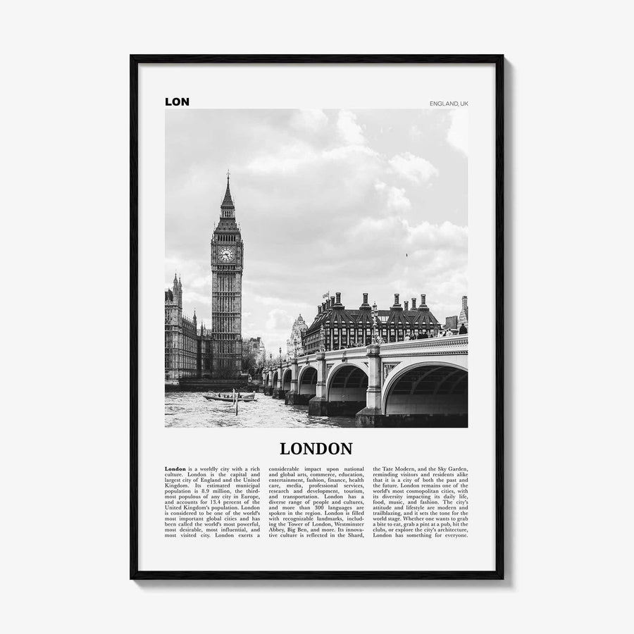 London Print Black and White No 1, London Wall Art, London Poster, London Photo, London Wall Decor, England, UK United Kingdom Europe
