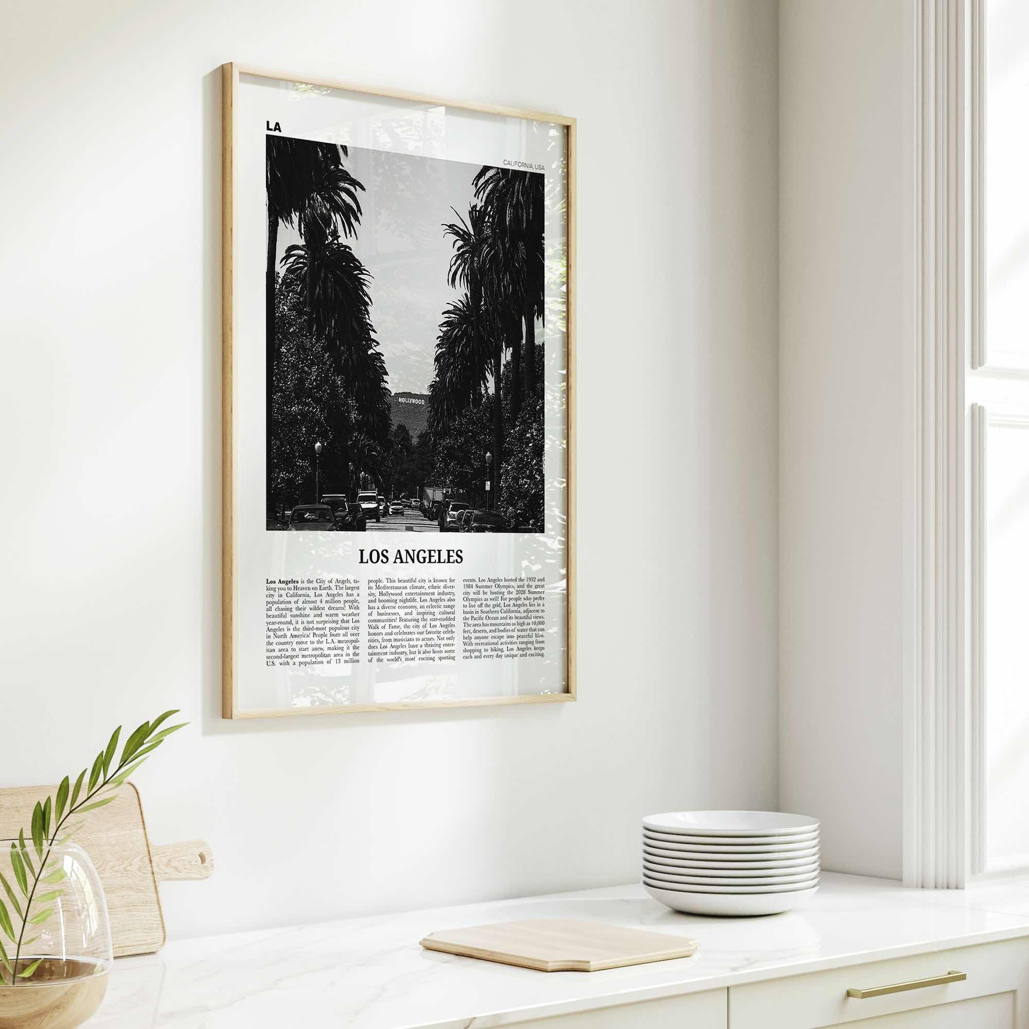 Los Angeles Print Black and White No 1, Los Angeles Wall Art, Los Angeles Poster, Los Angeles, LA, California, USA, United States