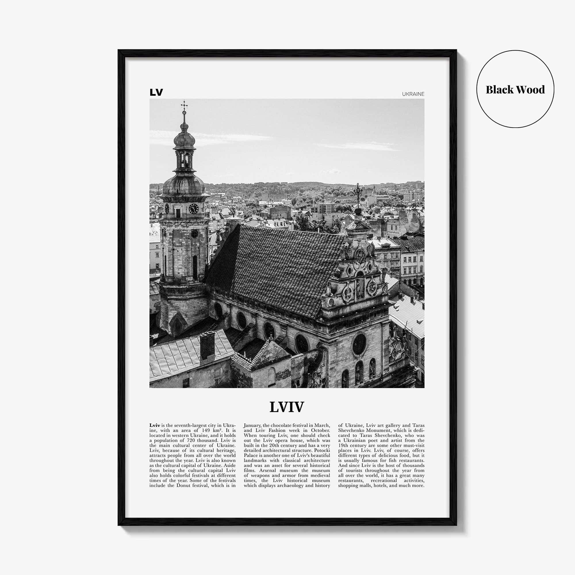 Lviv Print Black and White, Lviv Wall Art, Lviv Poster, Lviv Photo, Lviv Wall Décor, Lviv Map, Ukraine