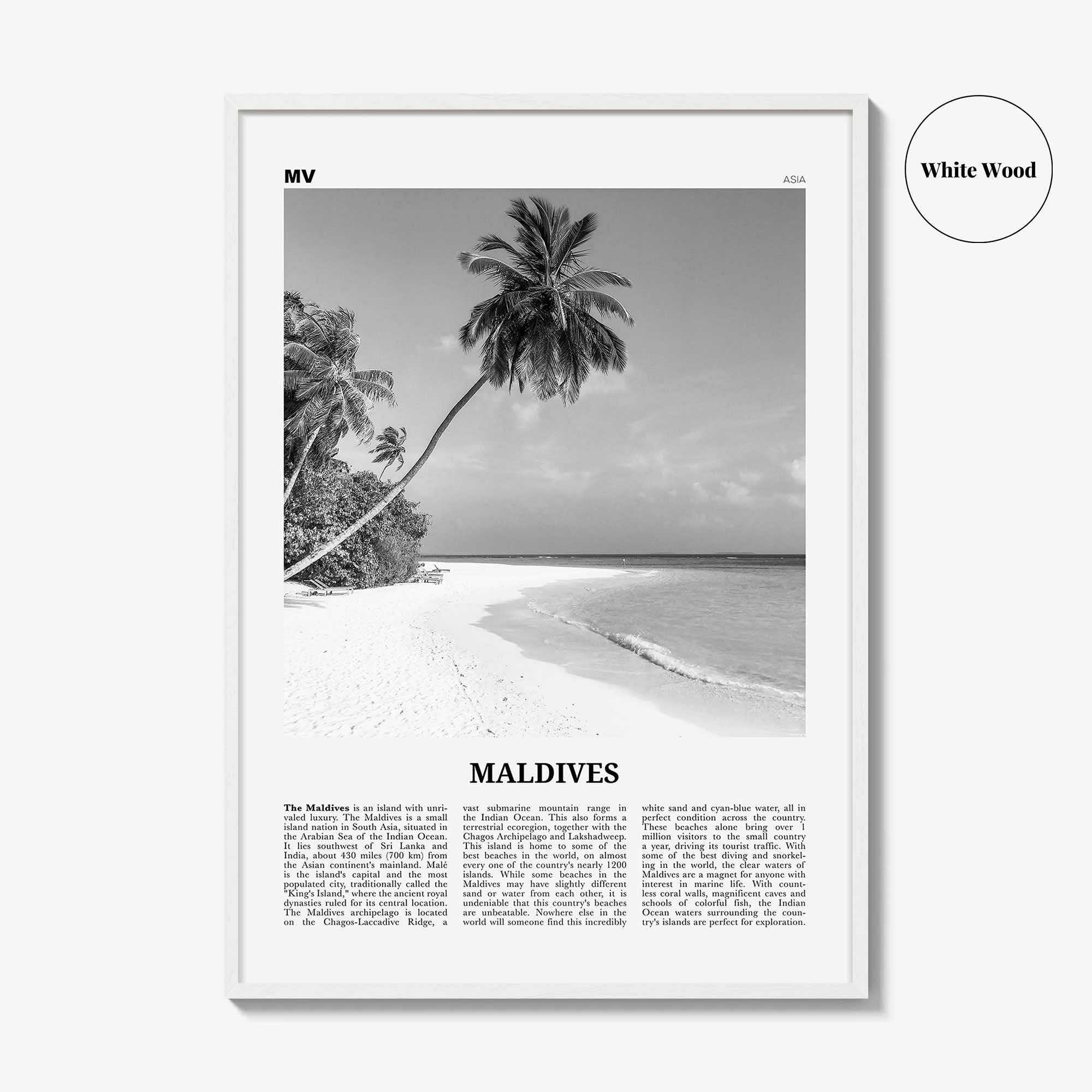 Maldives Print Black and White No 1, Maldives Wall Art, Maldives Poster, Maldives Photo, Maldives Wall Decor, Country Art Print, Malé Addu