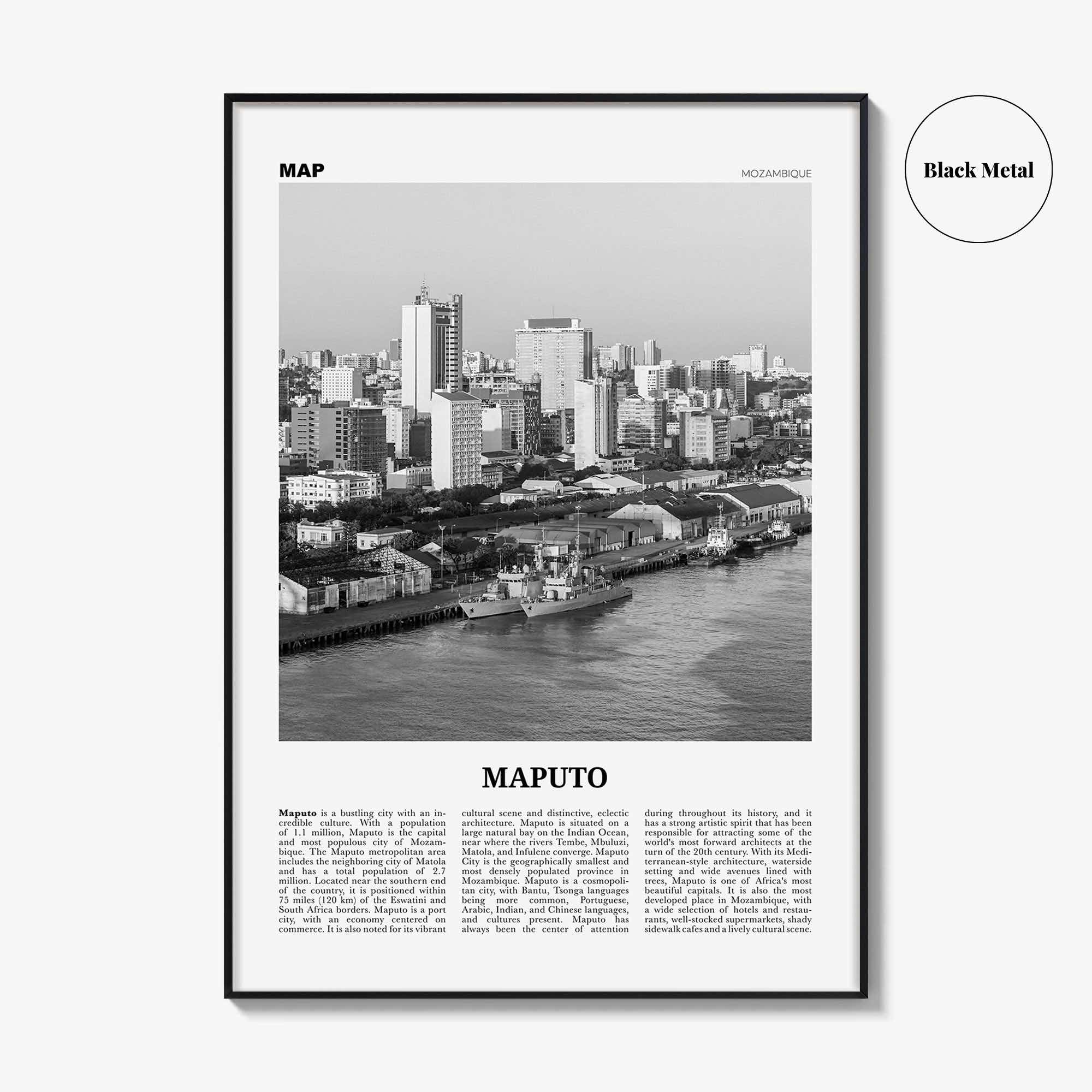 Maputo Print Black and White, Maputo Wall Art, Maputo Poster, Maputo Photo, Maputo Wall Decor, Mozambique, Lourenço, Marques, Africa