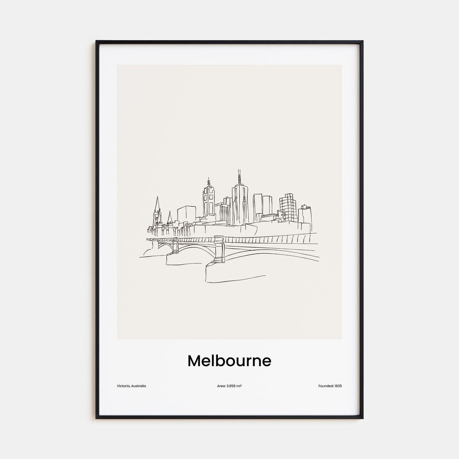 Melbourne, Australia Drawn Poster