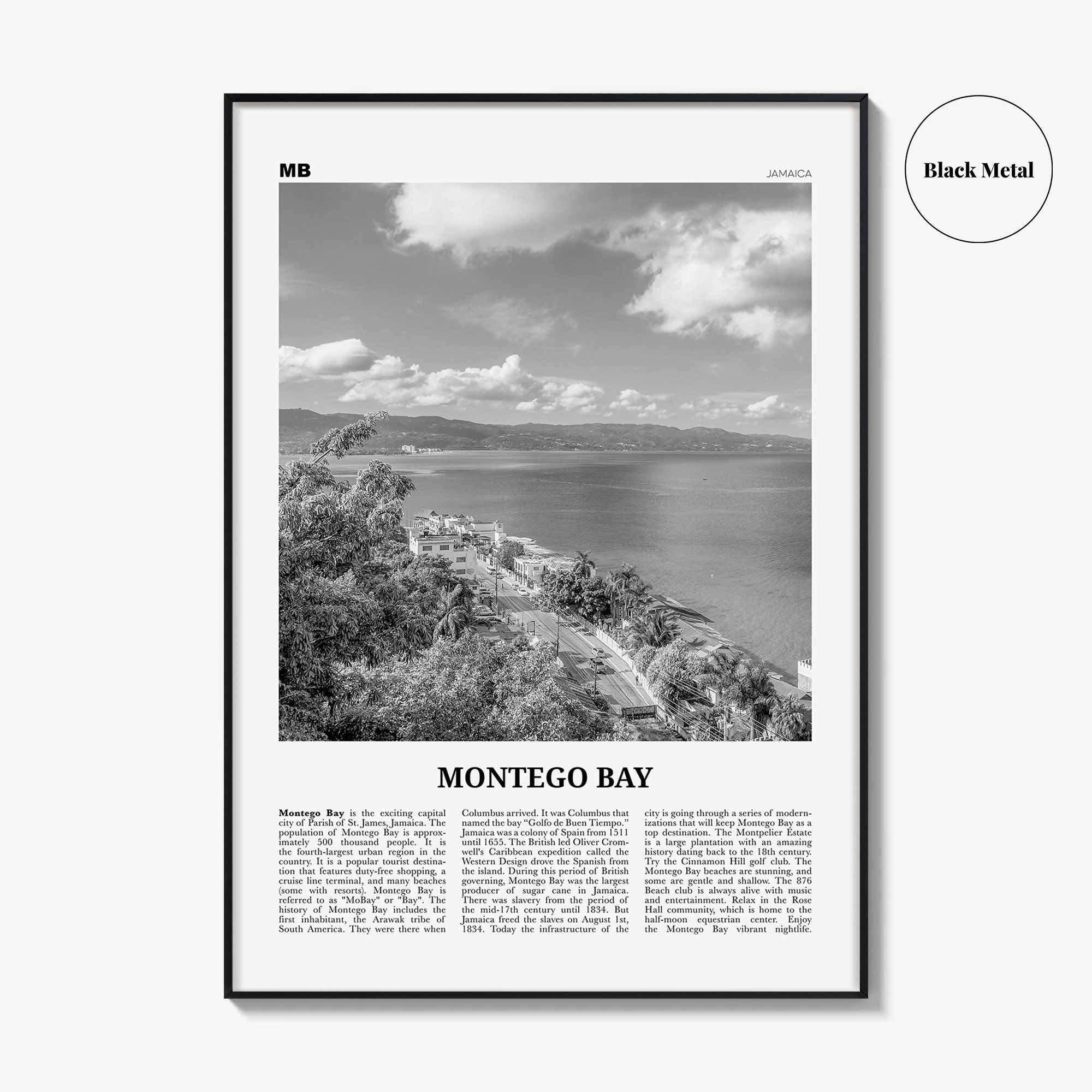 Montego Bay Print Black and White, Montego Bay Wall Art, Montego Bay Poster, Montego Bay Photo, Montego Bay Wall Décor, Jamaica