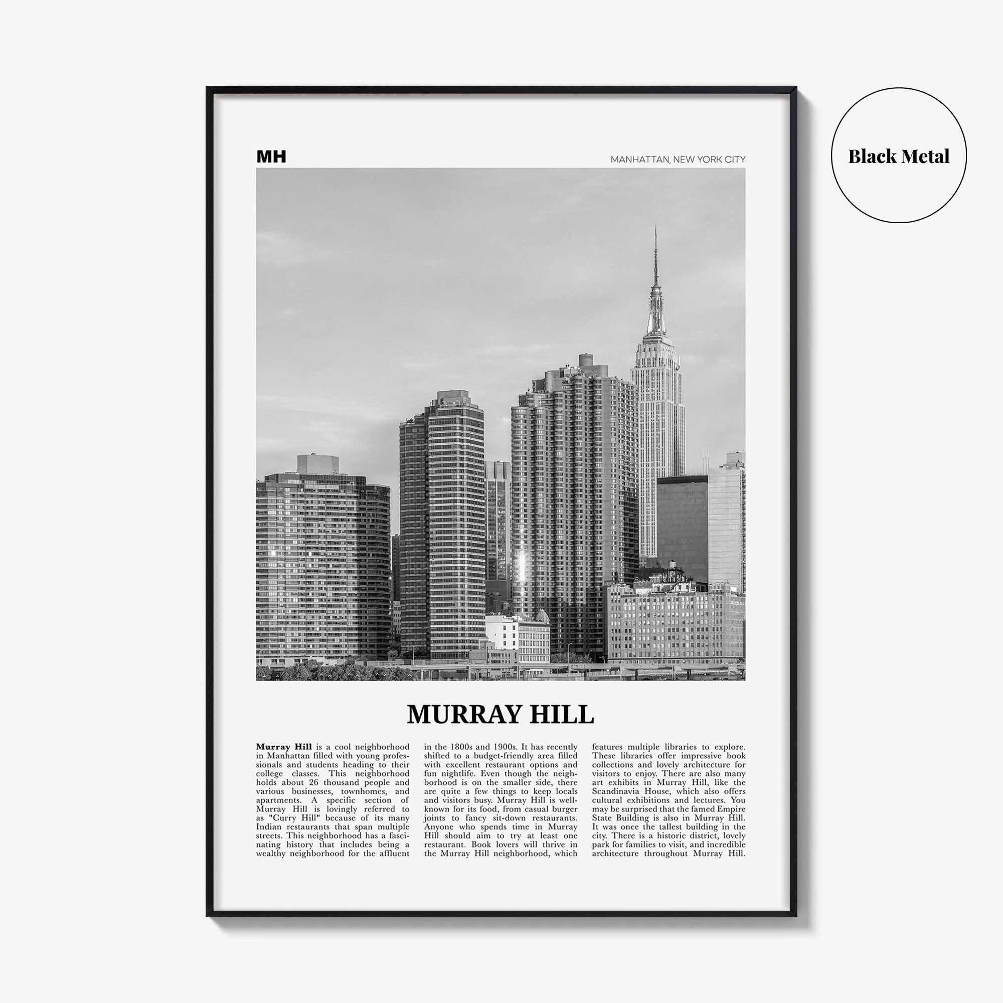 Murray Hill Print Black and White, Murray Hill Wall Art, Murray Hill Poster, Murray Hill Photo, Murray Hill Décor, Manhattan, New York City