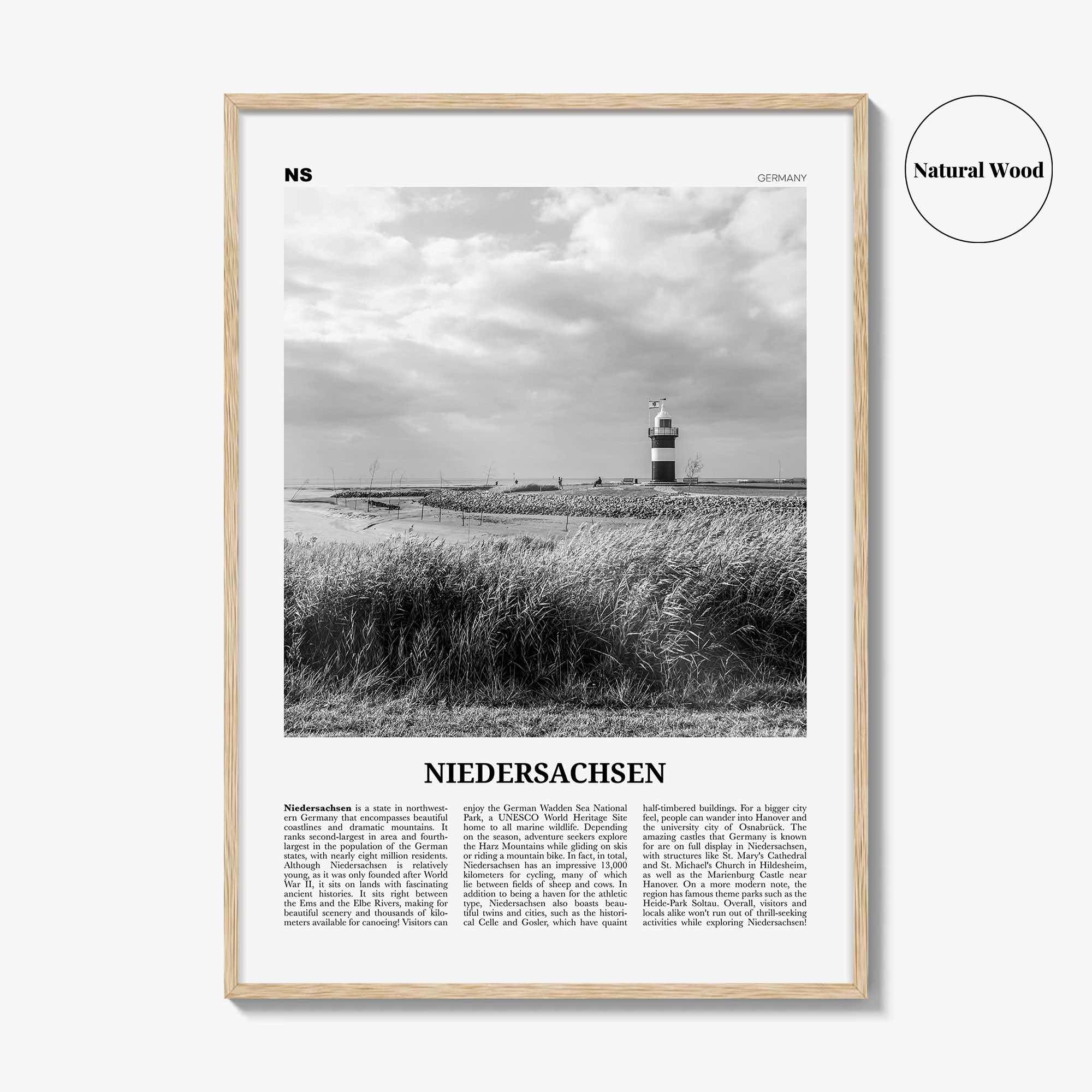 Niedersachsen Print Black and White, Niedersachsen Wall Art, Niedersachsen Poster, Niedersachsen Photo, Niedersachsen Map, Germany