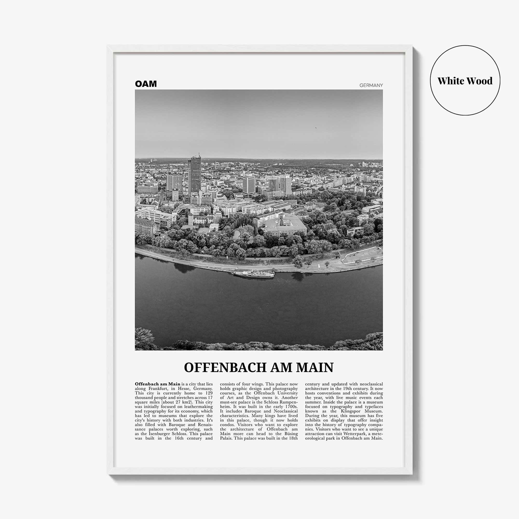 Offenbach am Main Print Black and White, Offenbach am Main Wall Art, Offenbach am Main Poster, Offenbach am Main Photo, Wall Décor, Map