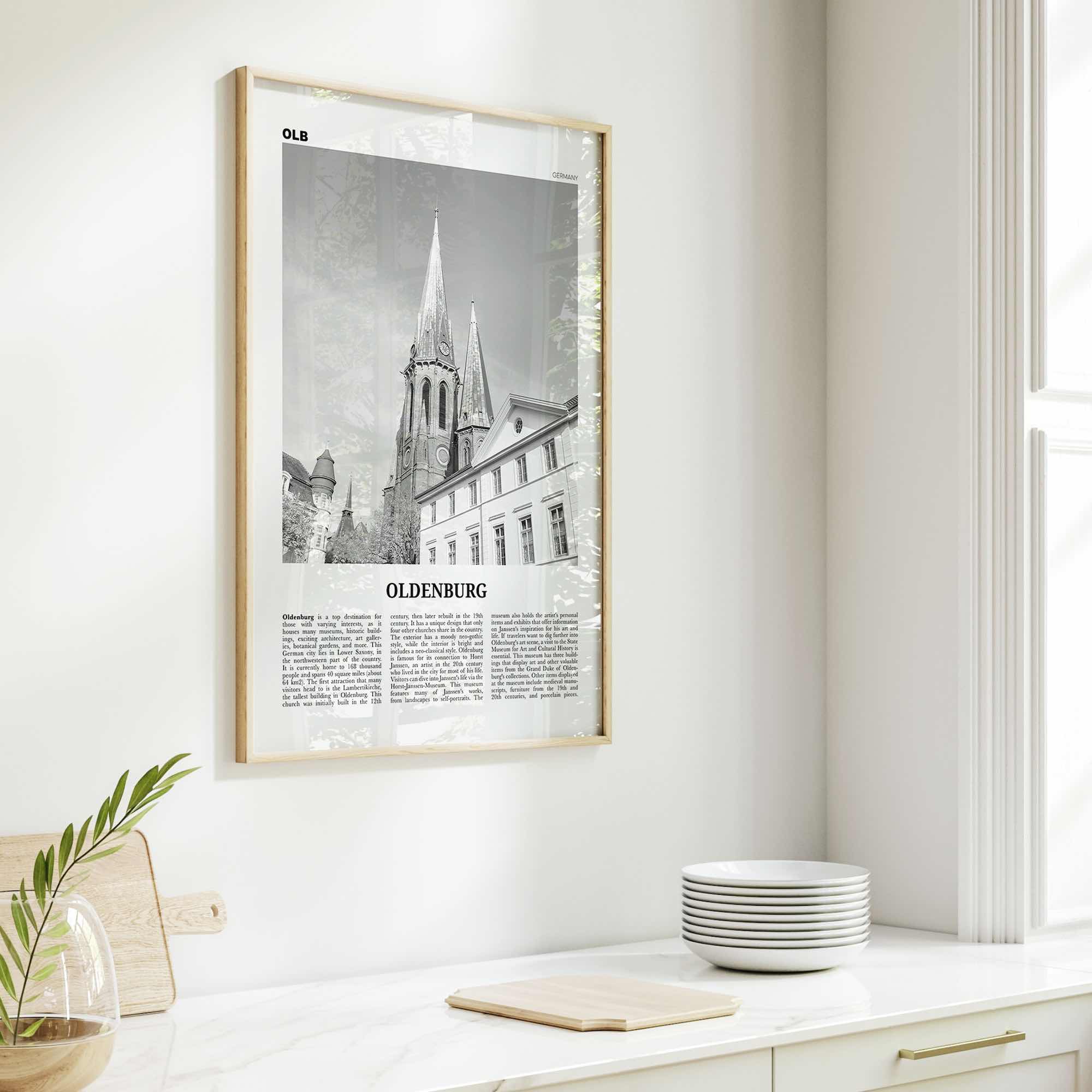 Oldenburg Print Black and White, Oldenburg Wall Art, Oldenburg Poster, Oldenburg Photo, Oldenburg Wall Décor, Oldenburg Map, Germany