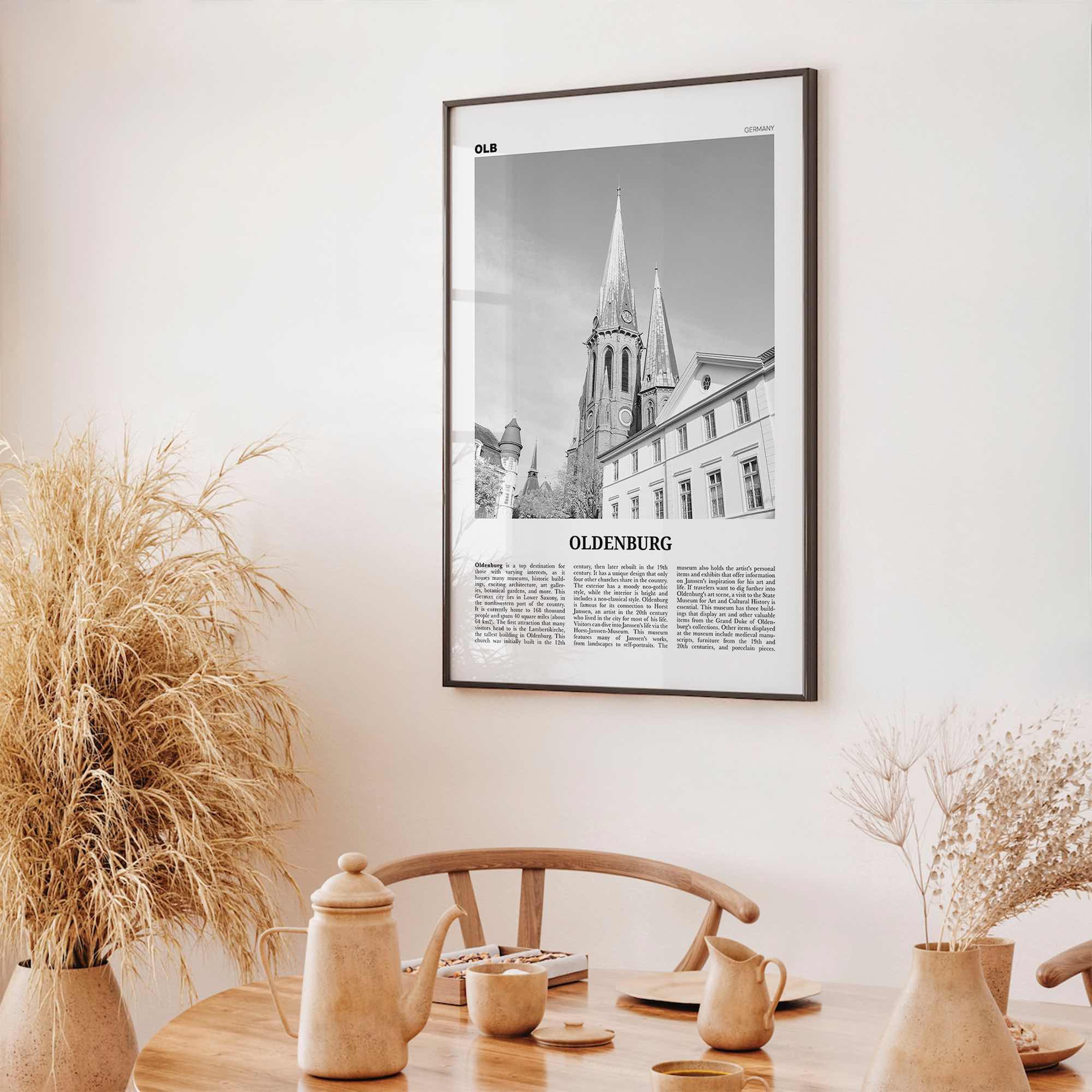 Oldenburg Print Black and White, Oldenburg Wall Art, Oldenburg Poster, Oldenburg Photo, Oldenburg Wall Décor, Oldenburg Map, Germany