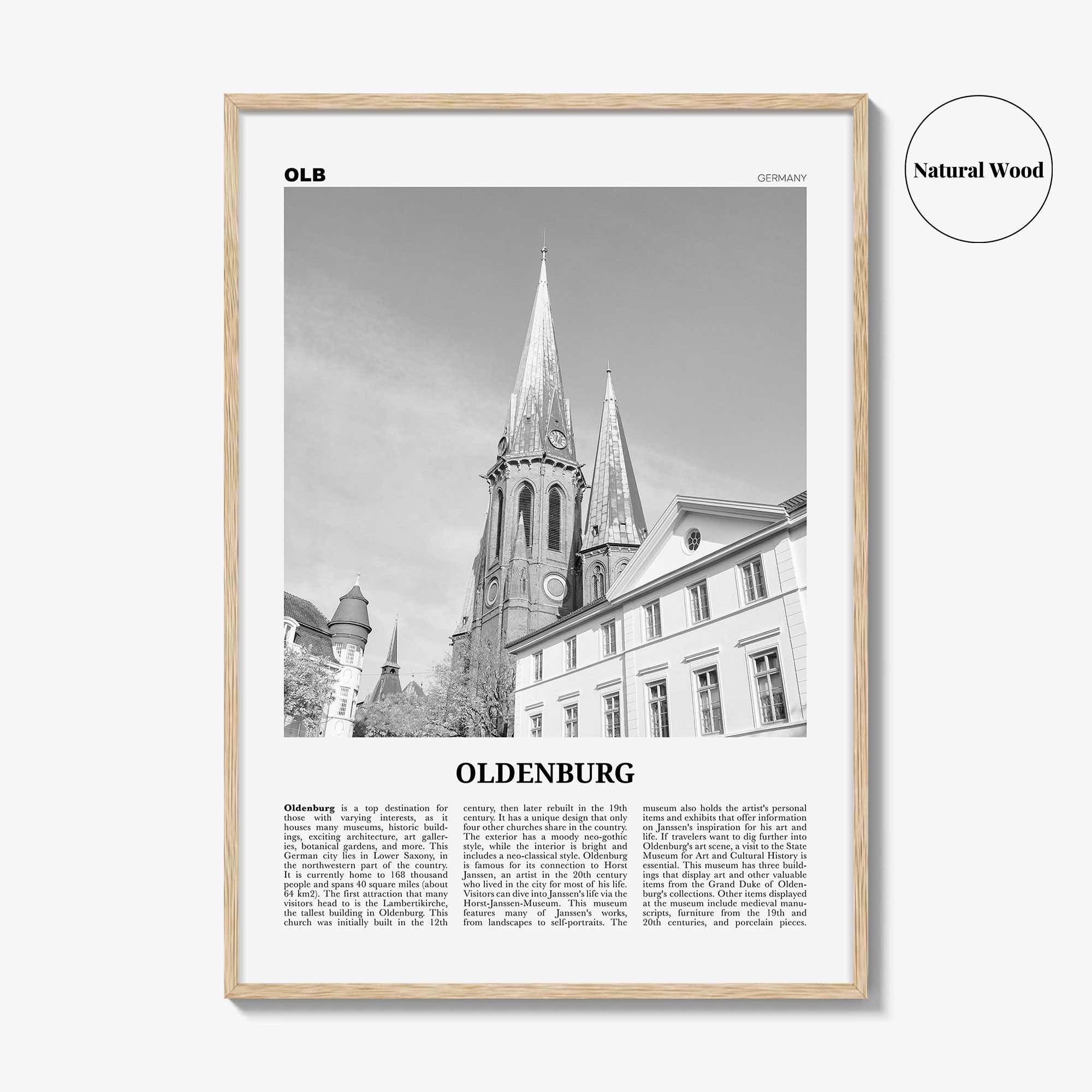 Oldenburg Print Black and White, Oldenburg Wall Art, Oldenburg Poster, Oldenburg Photo, Oldenburg Wall Décor, Oldenburg Map, Germany