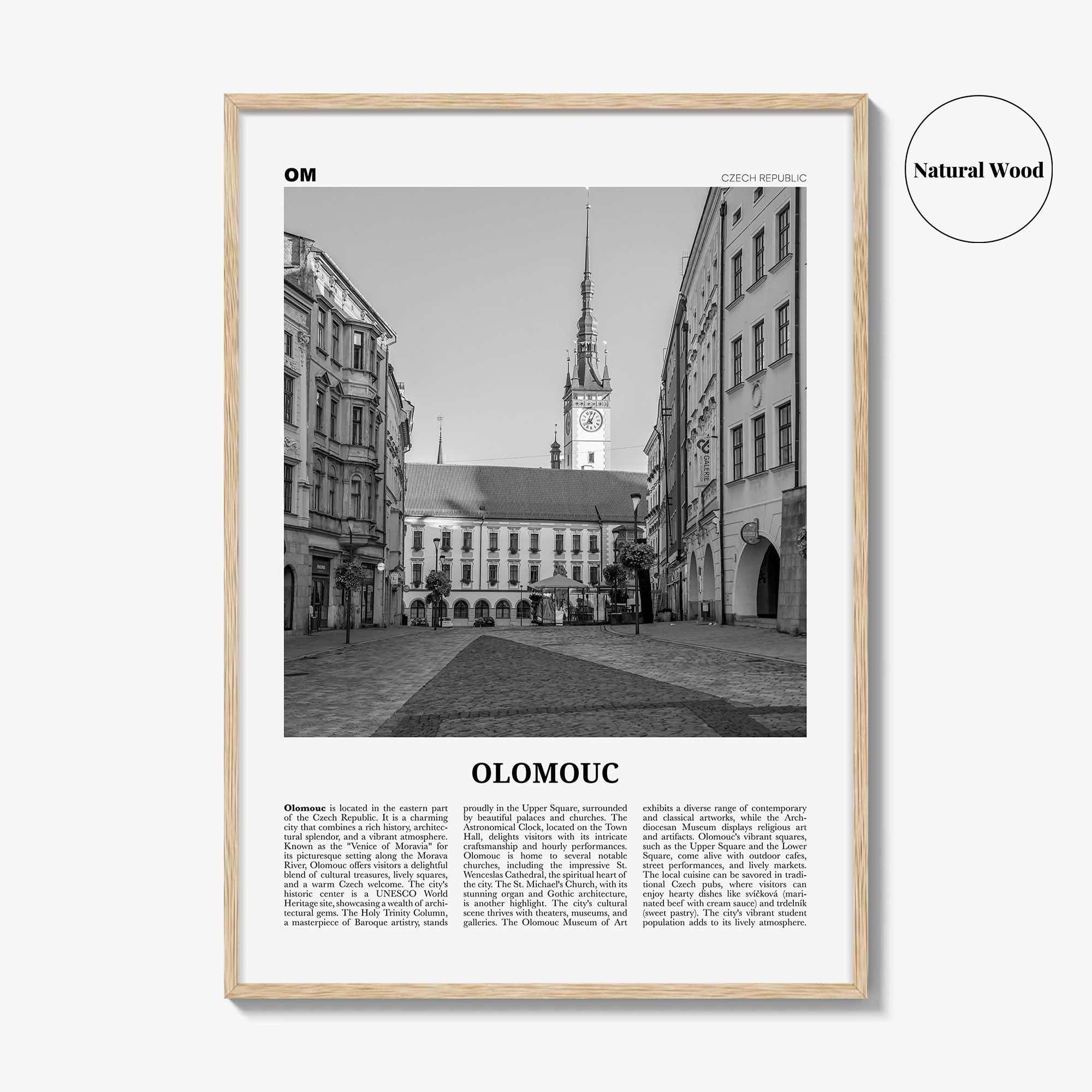 Olomouc Print Black and White, Olomouc Wall Art, Olomouc Poster, Olomouc Photo, Olomouc Wall Décor, Olomouc Map, Czech Republic