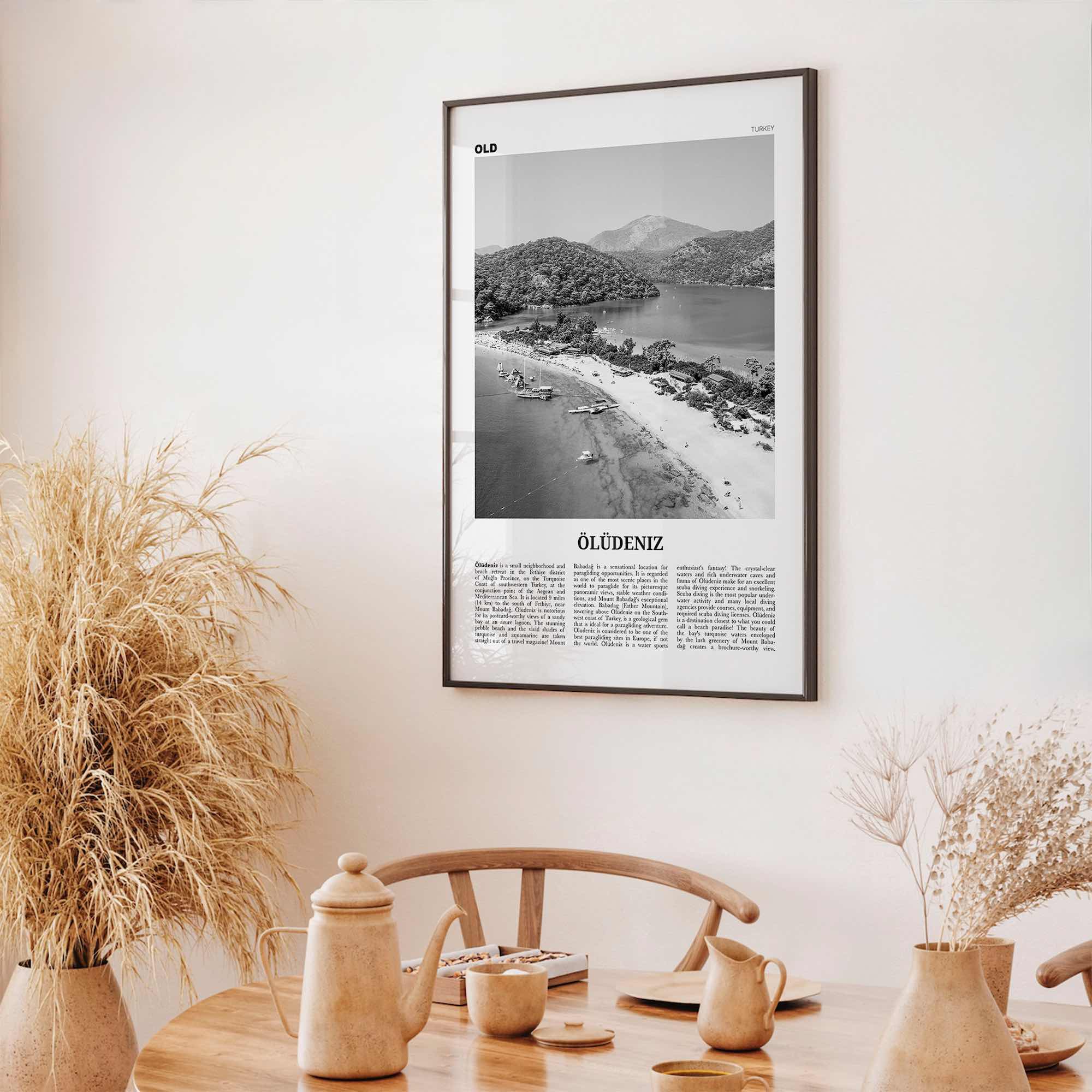 Oludeniz Print Black and White, Ölüdeniz Wall Art, Ölüdeniz Poster, Ölüdeniz Photo, Ölüdeniz Wall Décor, Turkey, Europe, Türkiye, Turkish