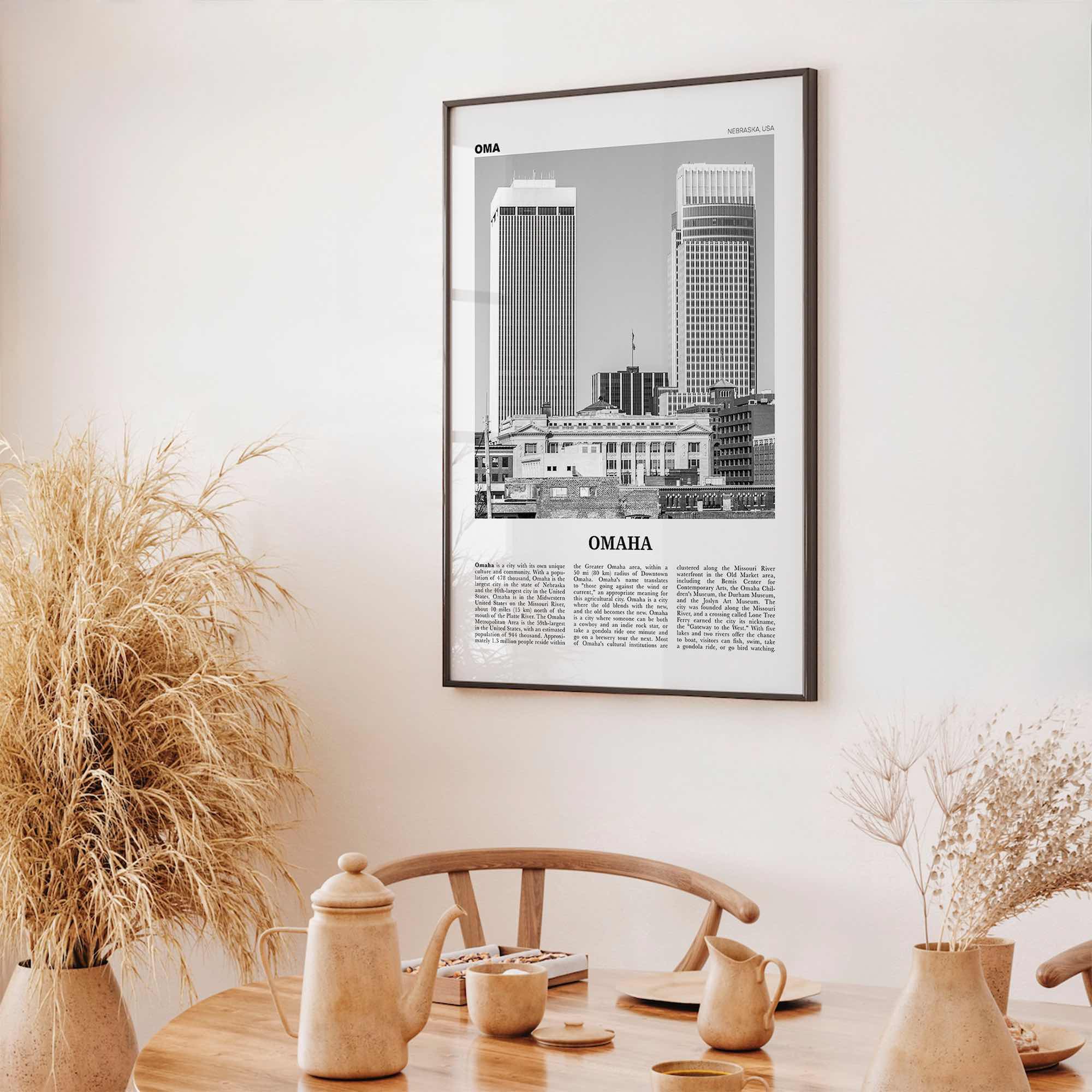 Omaha Print Black and White No 2, Omaha Wall Art, Omaha Poster, Omaha Photo, Omaha Wall Decor, Nebraska, USA, United States