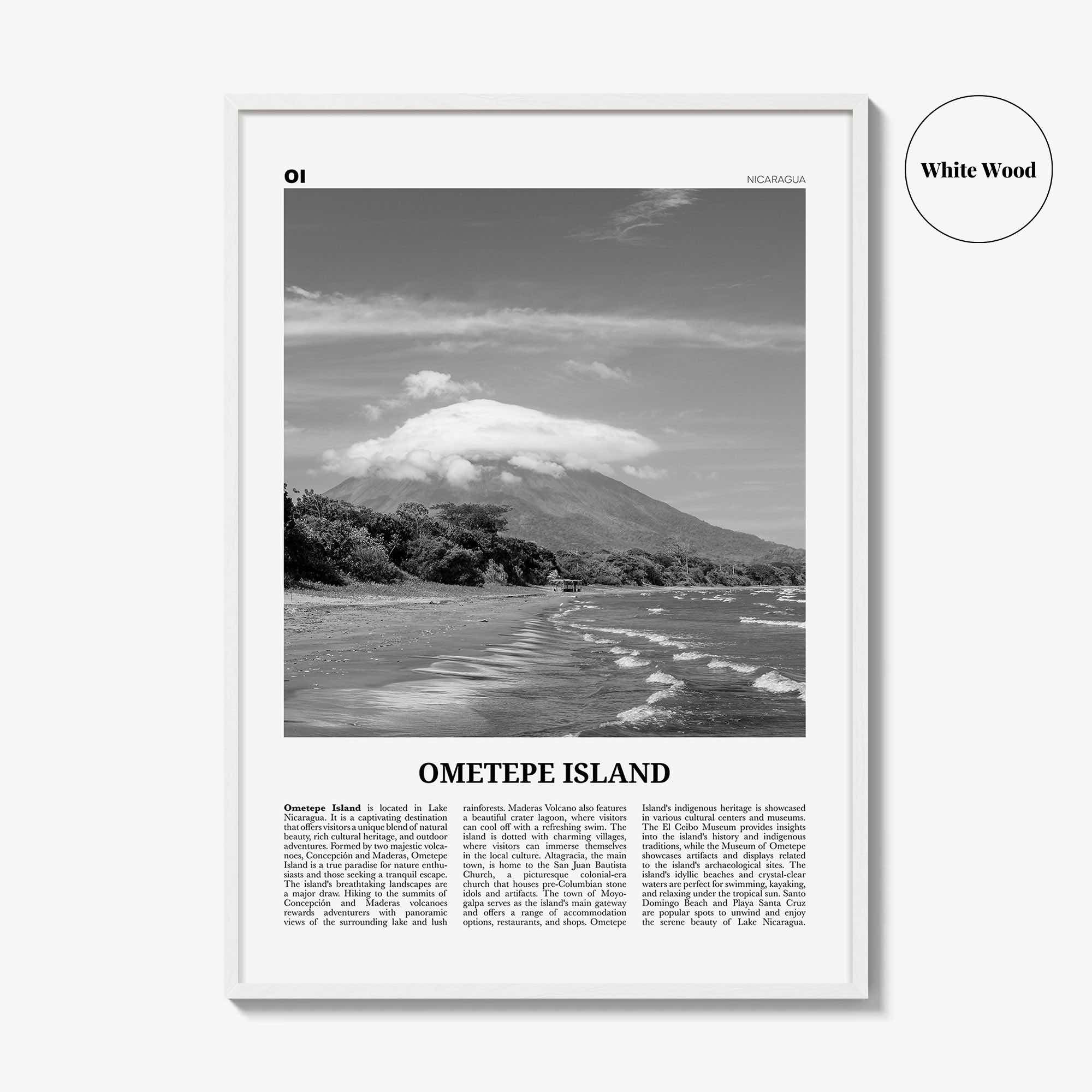 Ometepe Island Print Black and White, Ometepe Island Wall Art, Ometepe Island Poster, Ometepe Island Photo, Ometepe Wall Décor, Nicaragua