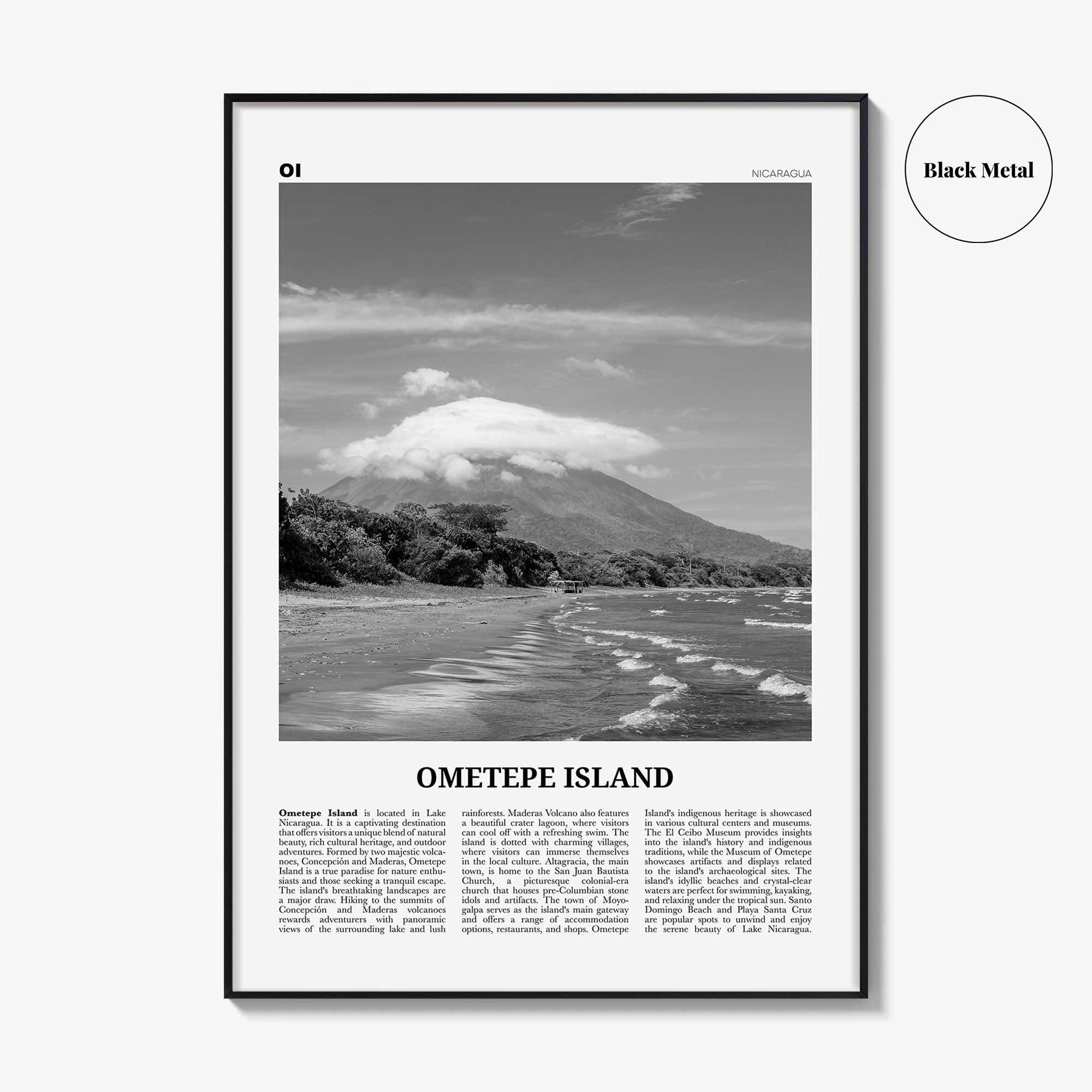 Ometepe Island Print Black and White, Ometepe Island Wall Art, Ometepe Island Poster, Ometepe Island Photo, Ometepe Wall Décor, Nicaragua