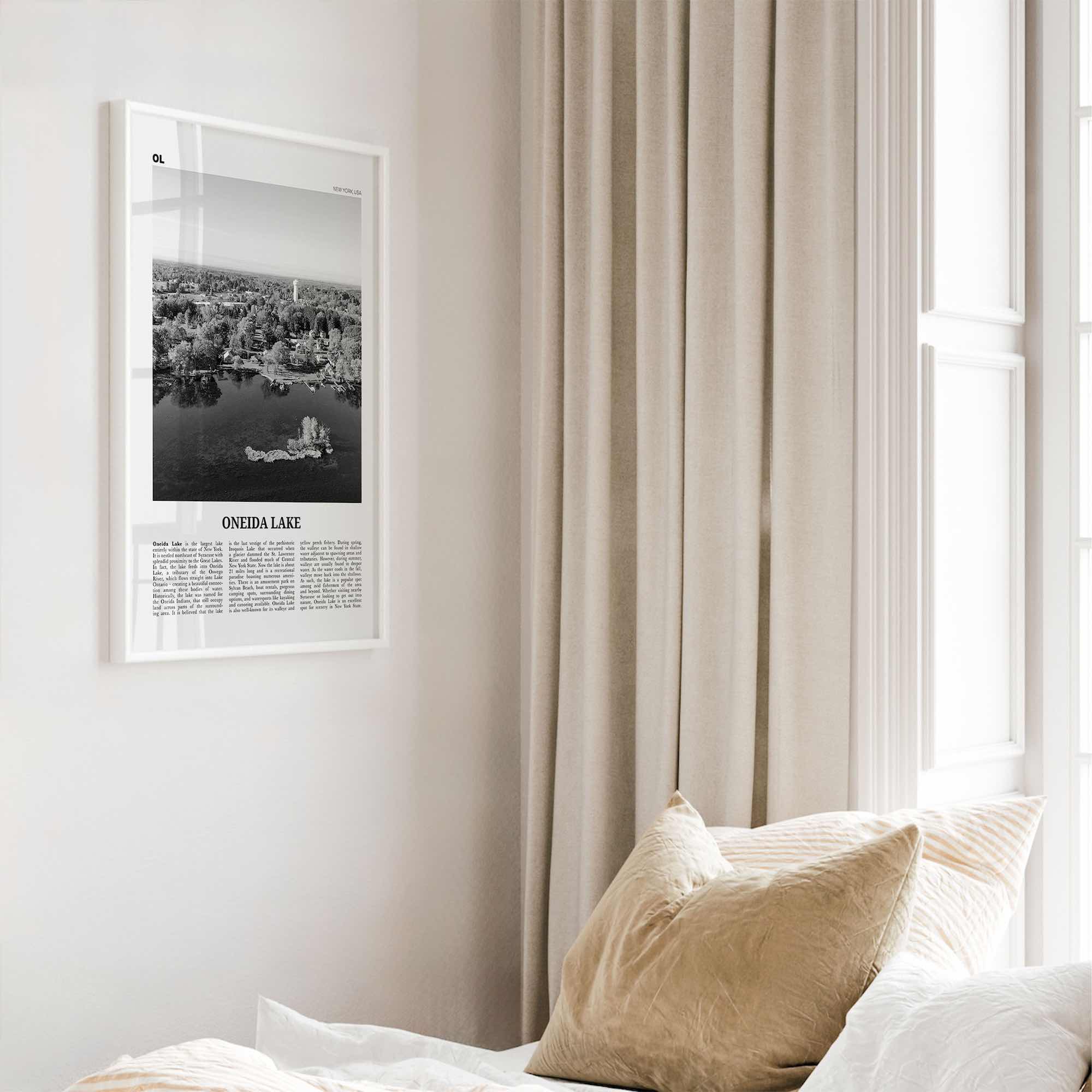 Oneida Lake Print Black and White, Oneida Lake Wall Art, Oneida Lake Poster, Oneida Lake Photo, Oneida Lake Wall Décor, Oneida Lake Map,