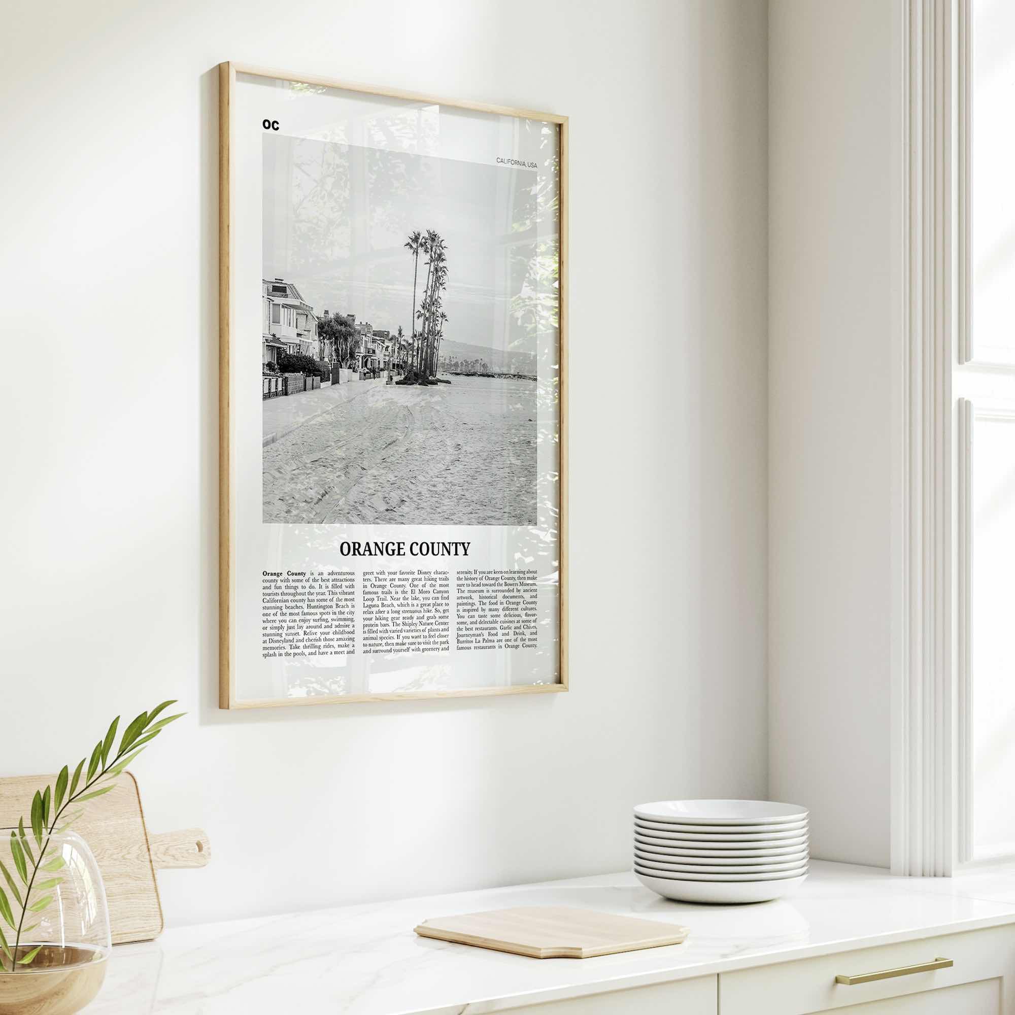 Orange County Print Black and White No 4, Orange County Wall Art, Orange County Poster, Orange County Photo, California, USA, United States