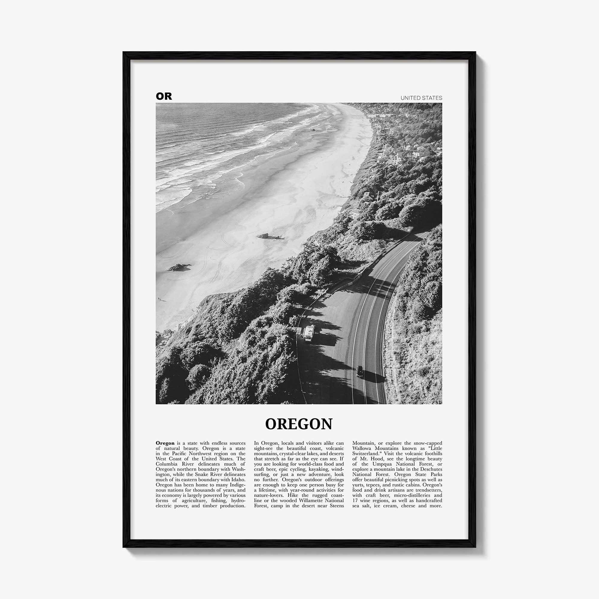 Oregon Print Black and White No 3, Oregon Wall Art, Oregon Poster, Oregon Photo, Oregon Wall Decor, USA, United States, North America