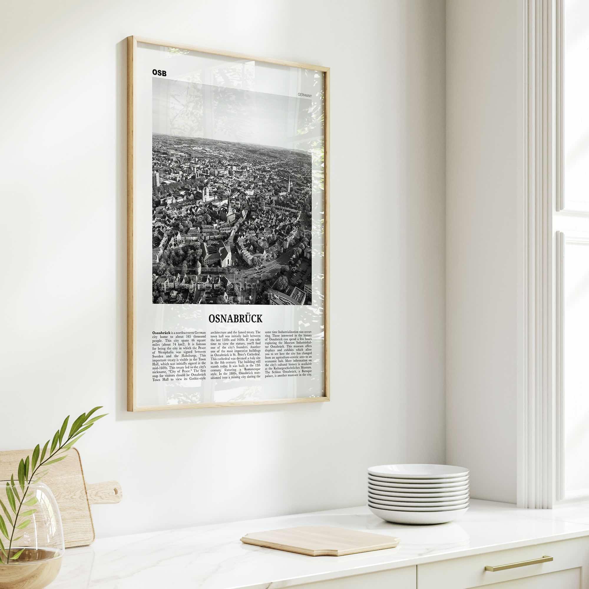 Osnabruck Print Black and White, Osnabrück Wall Art, Osnabrück Poster, Osnabrück Photo, Osnabrück Wall Décor, Osnabrück Map, Germany