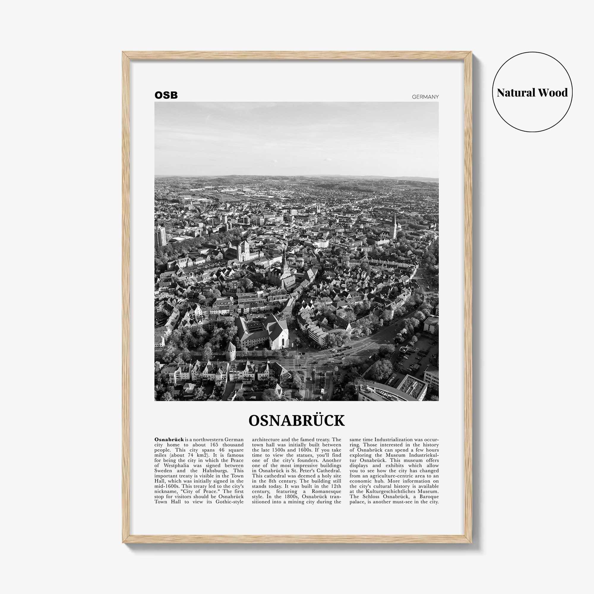 Osnabruck Print Black and White, Osnabrück Wall Art, Osnabrück Poster, Osnabrück Photo, Osnabrück Wall Décor, Osnabrück Map, Germany