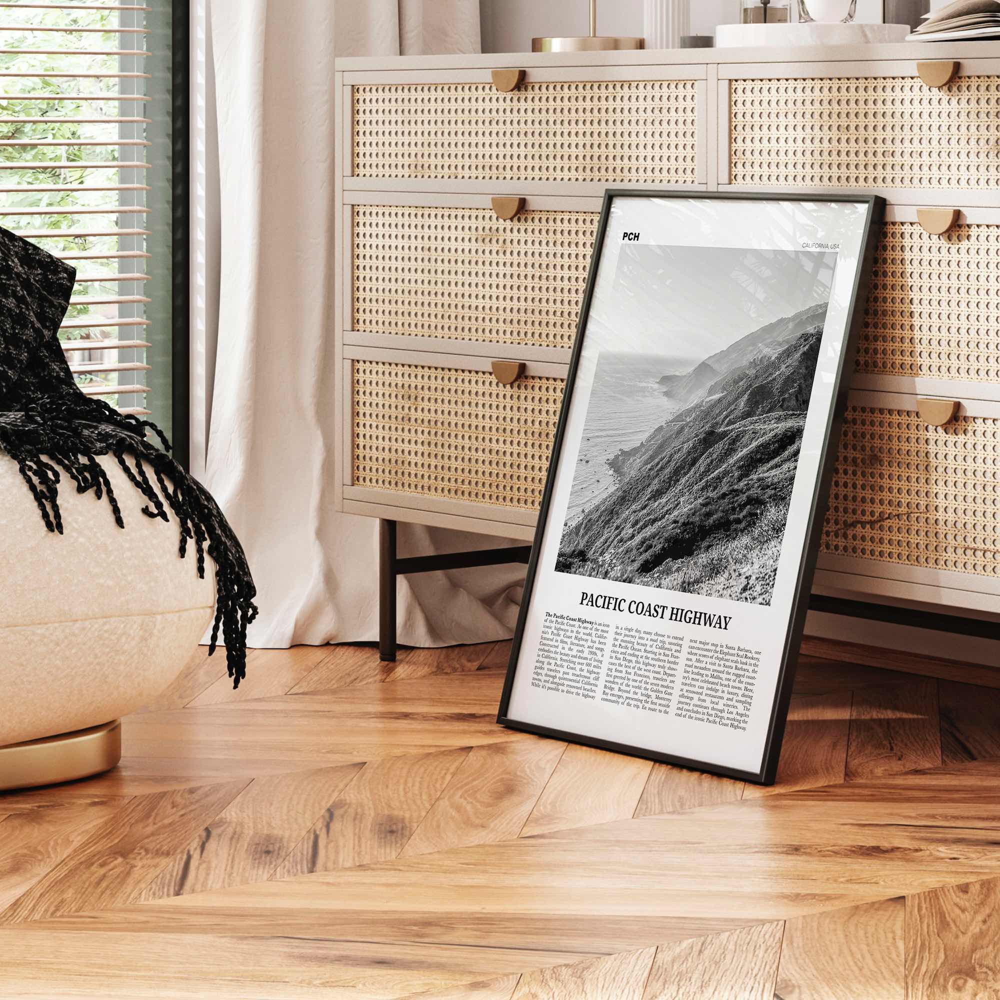 Pacific Coast Highway Print Black and White No 3, Pacific Coast Highway Wall Art, Pacific Coast Highway Poster, Pacific Coast Highway Photo