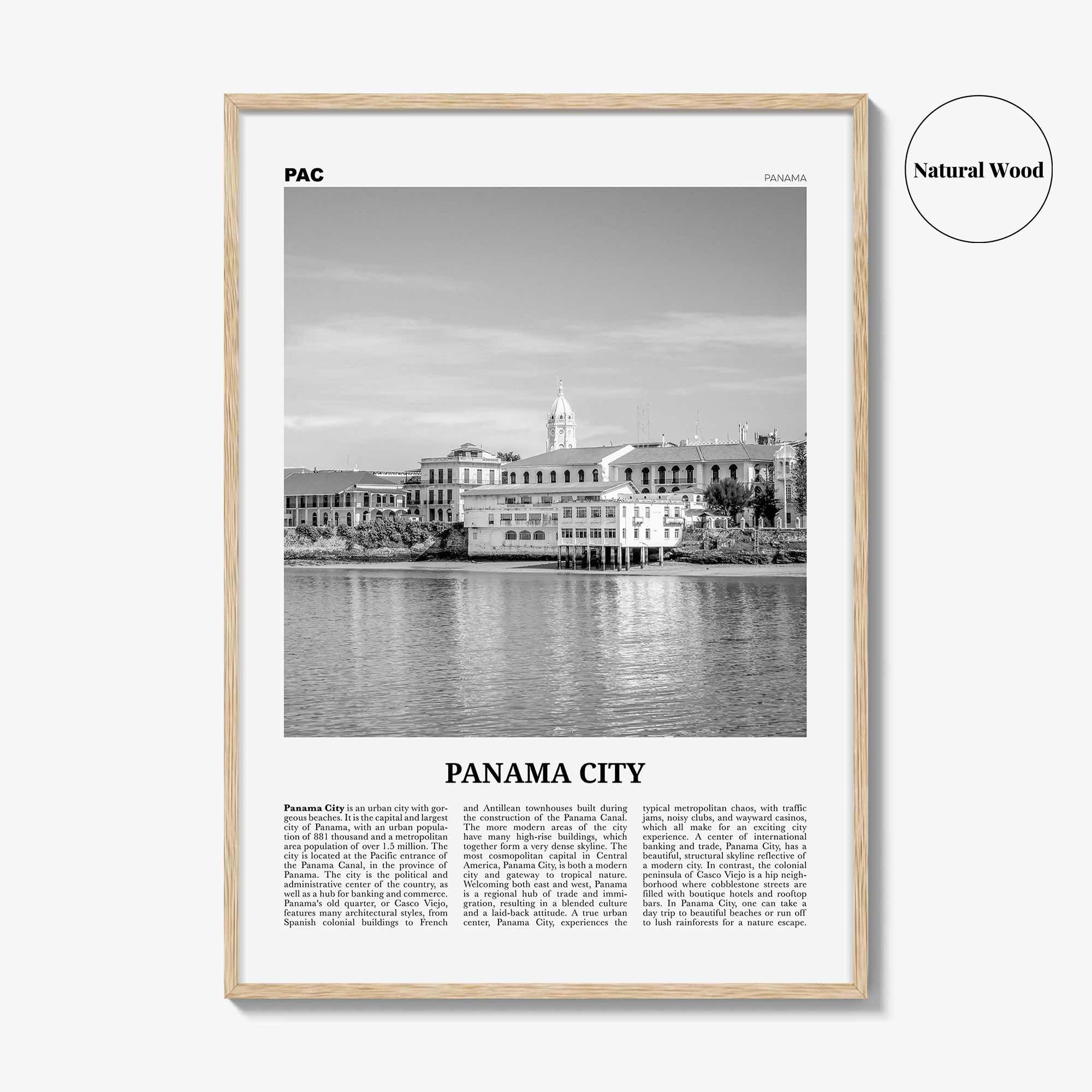 Panama City Print Black and White Panama No 2, Panama City Wall Art, Panama City Poster, Panama City, Ciudad de Panamá Posters, Panama
