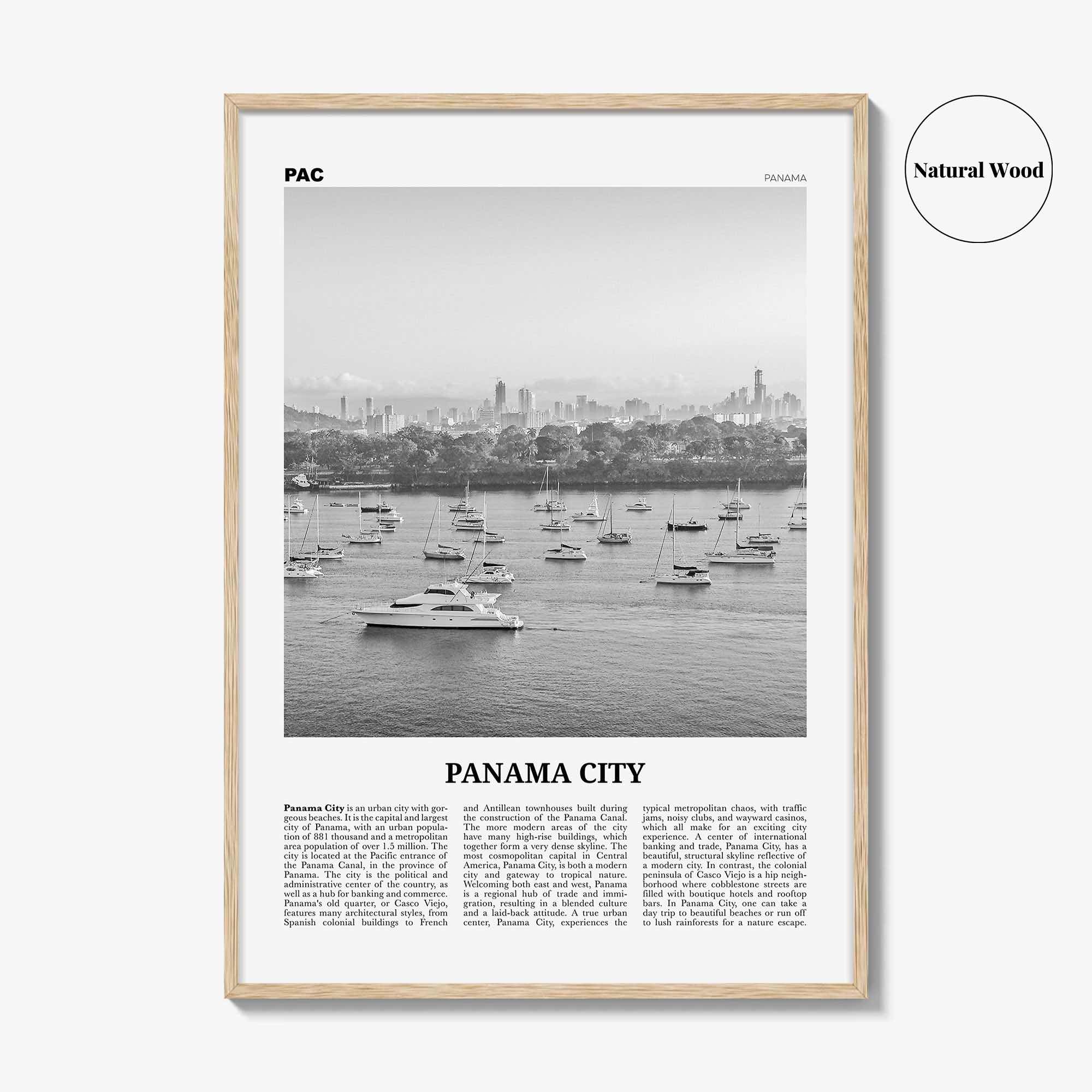 Panama City Print Black and White Panama No 3, Panama City Wall Art, Panama City Poster, Panama City, Ciudad de Panamá Posters, Panama