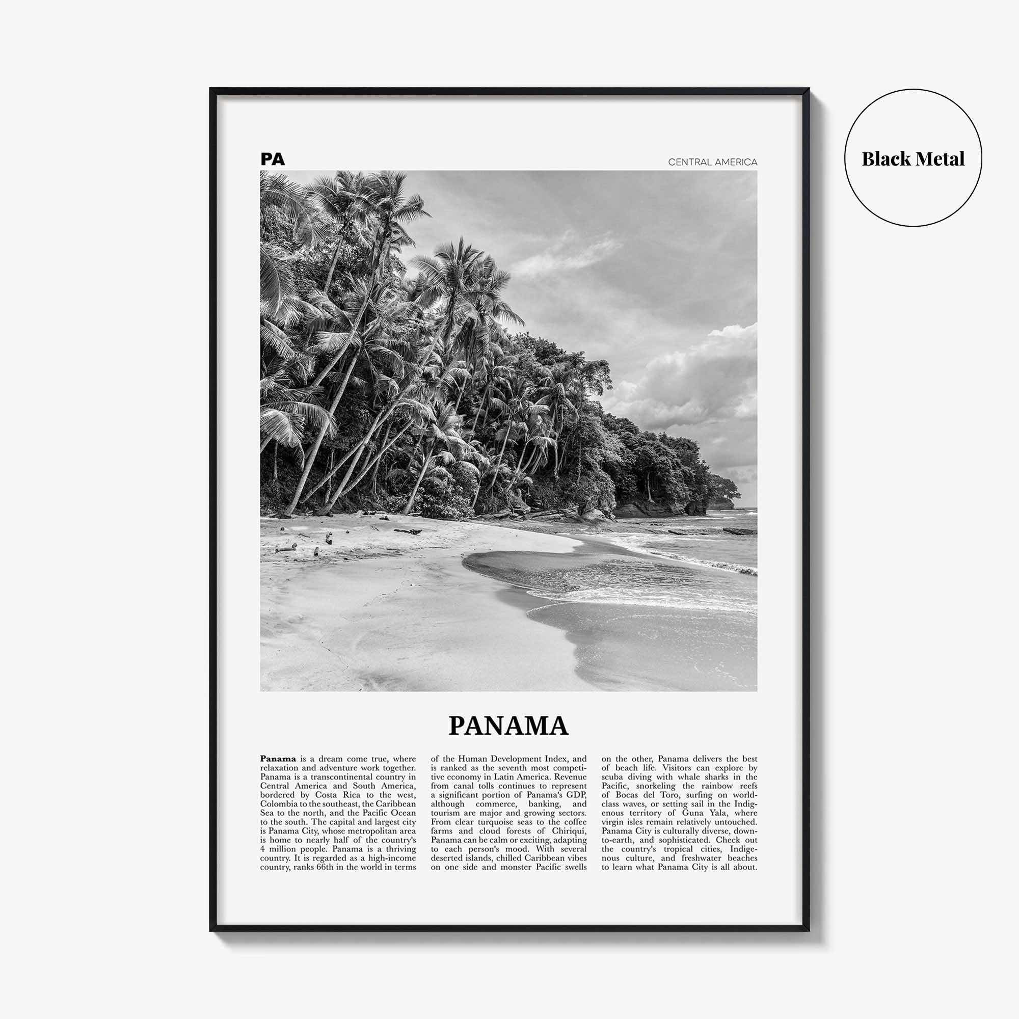 Panama Print Black and White No 1, Panama Wall Art, Panama Poster, Panama Photo, Panama Wall Decor, Country Art Print, Central America