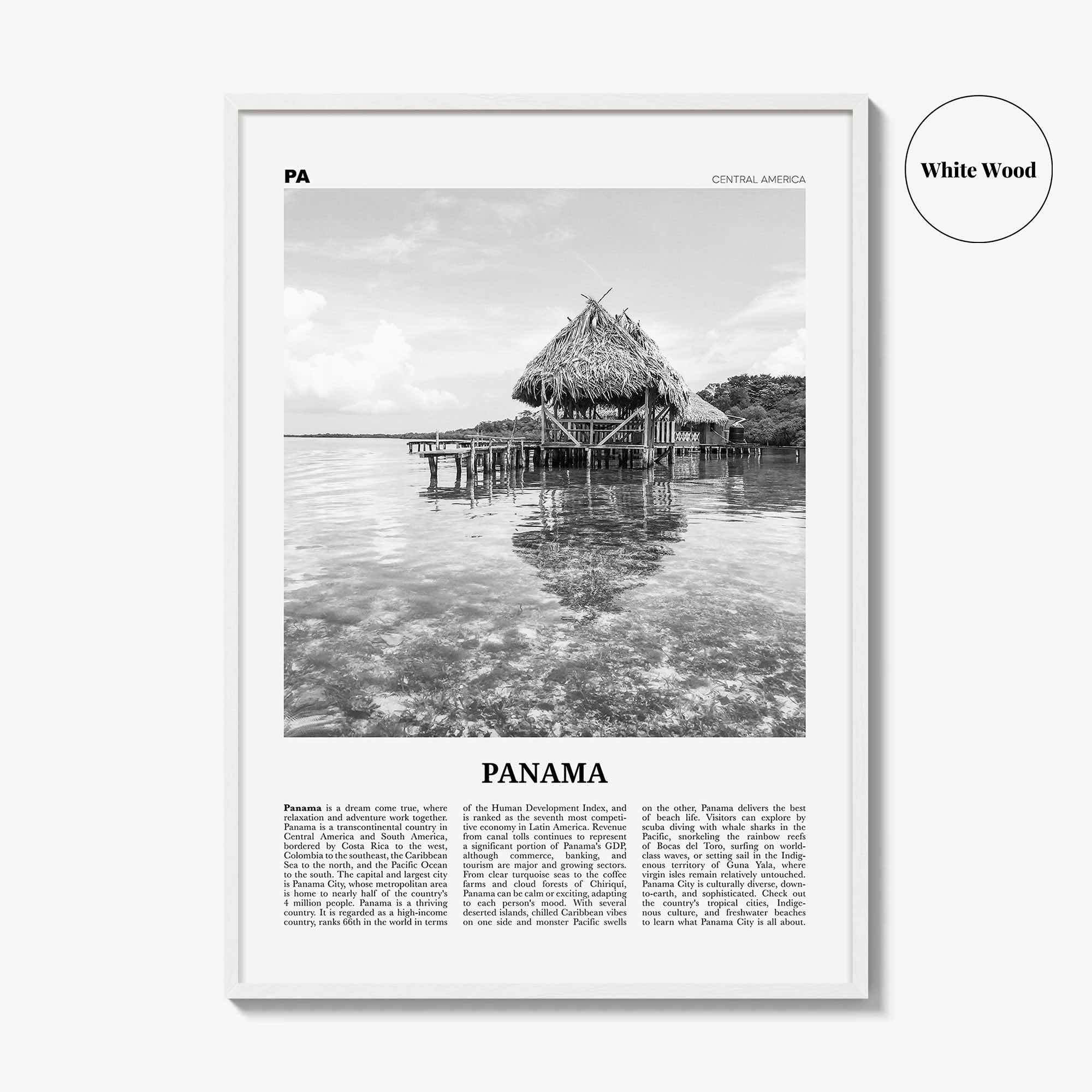 Panama Print Black and White No 2, Panama Wall Art, Panama Poster, Panama Photo, Panama Wall Decor, Country Art Print, Central America