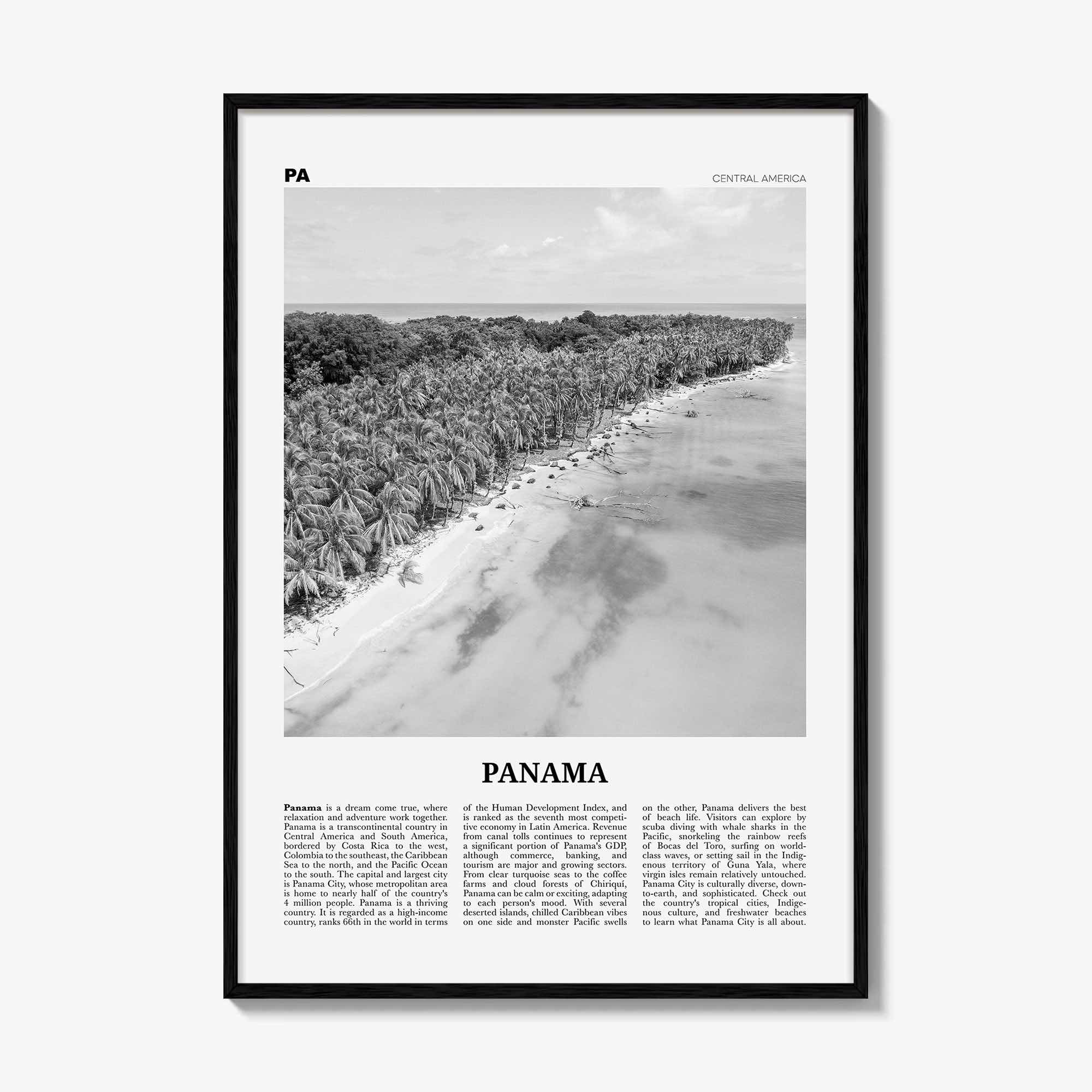 Panama Print Black and White No 3, Panama Wall Art, Panama Poster, Panama Photo, Panama Wall Decor, Country Art Print, Central America