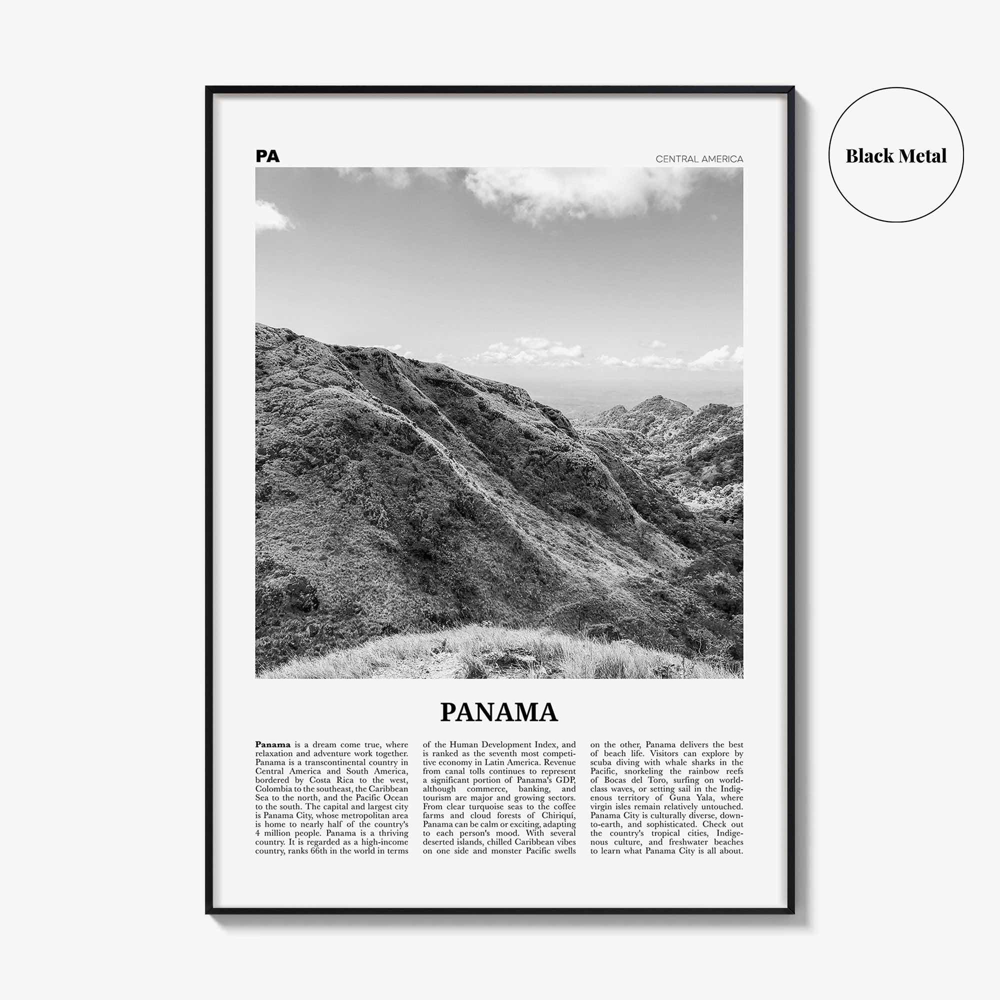 Panama Print Black and White No 5, Panama Wall Art, Panama Poster, Panama Photo, Panama Wall Decor, Country Art Print, Central America