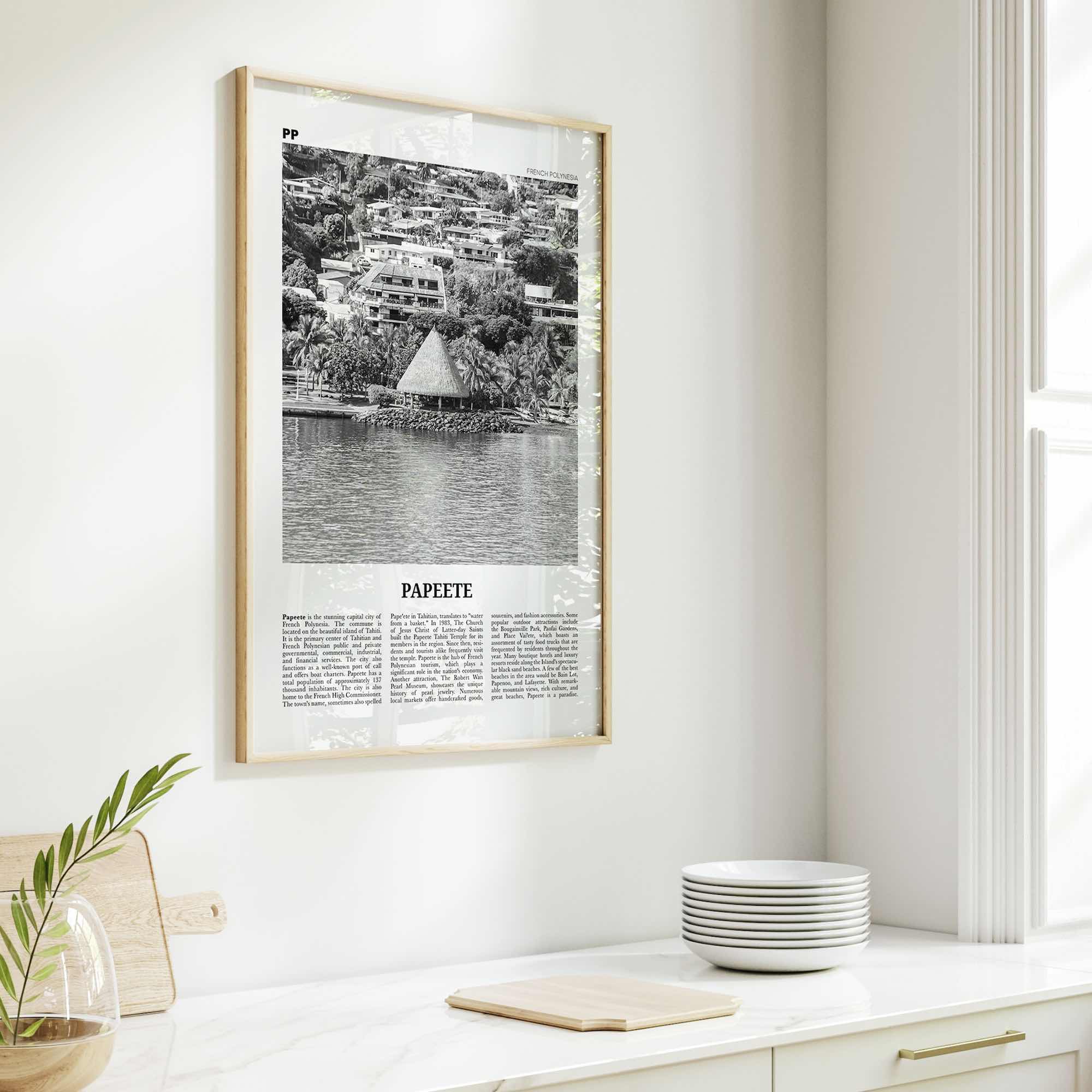 Papeete Print Black and White, Papeete Wall Art, Papeete Poster, Papeete Photo, Papeete Wall Décor, French Polynesia