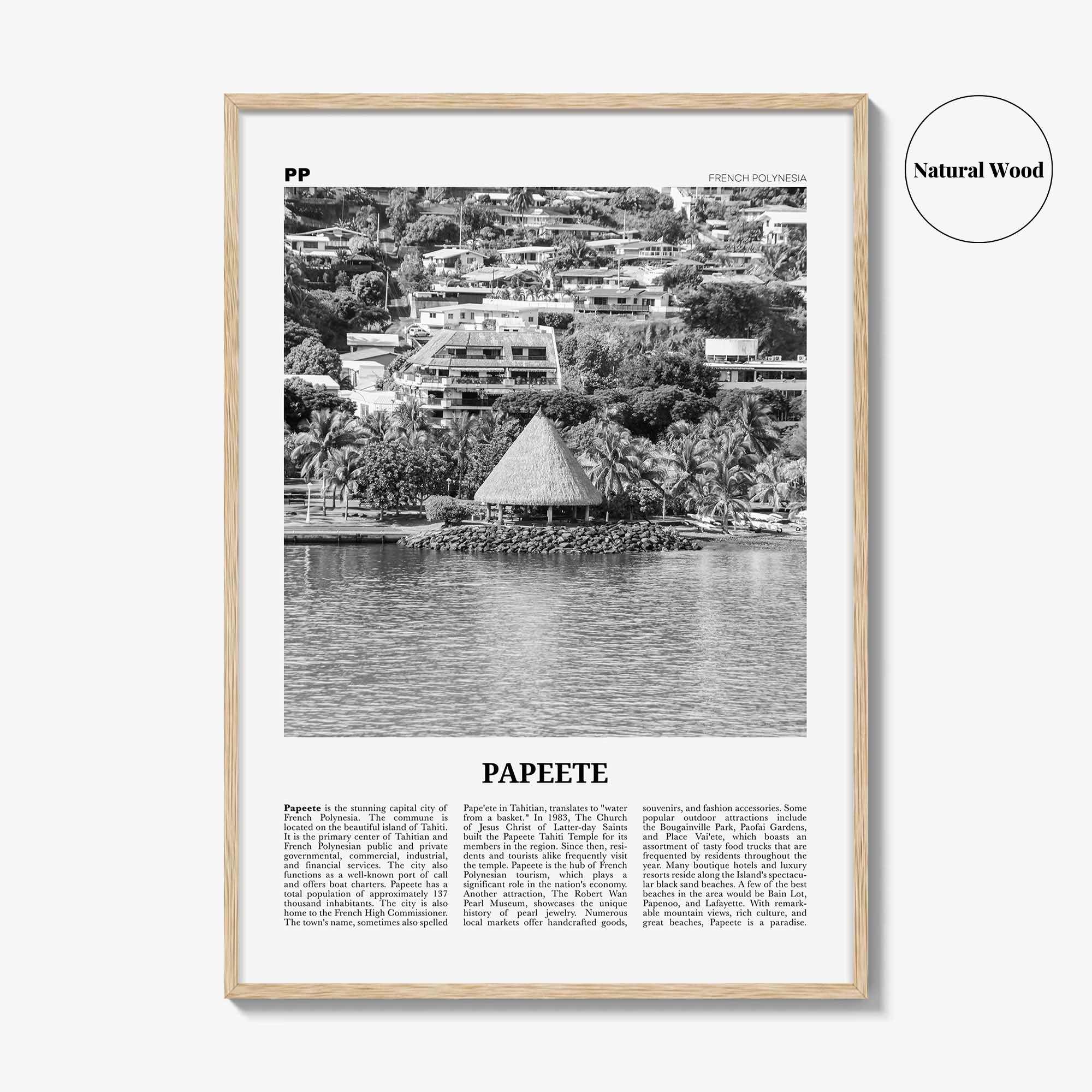 Papeete Print Black and White, Papeete Wall Art, Papeete Poster, Papeete Photo, Papeete Wall Décor, French Polynesia