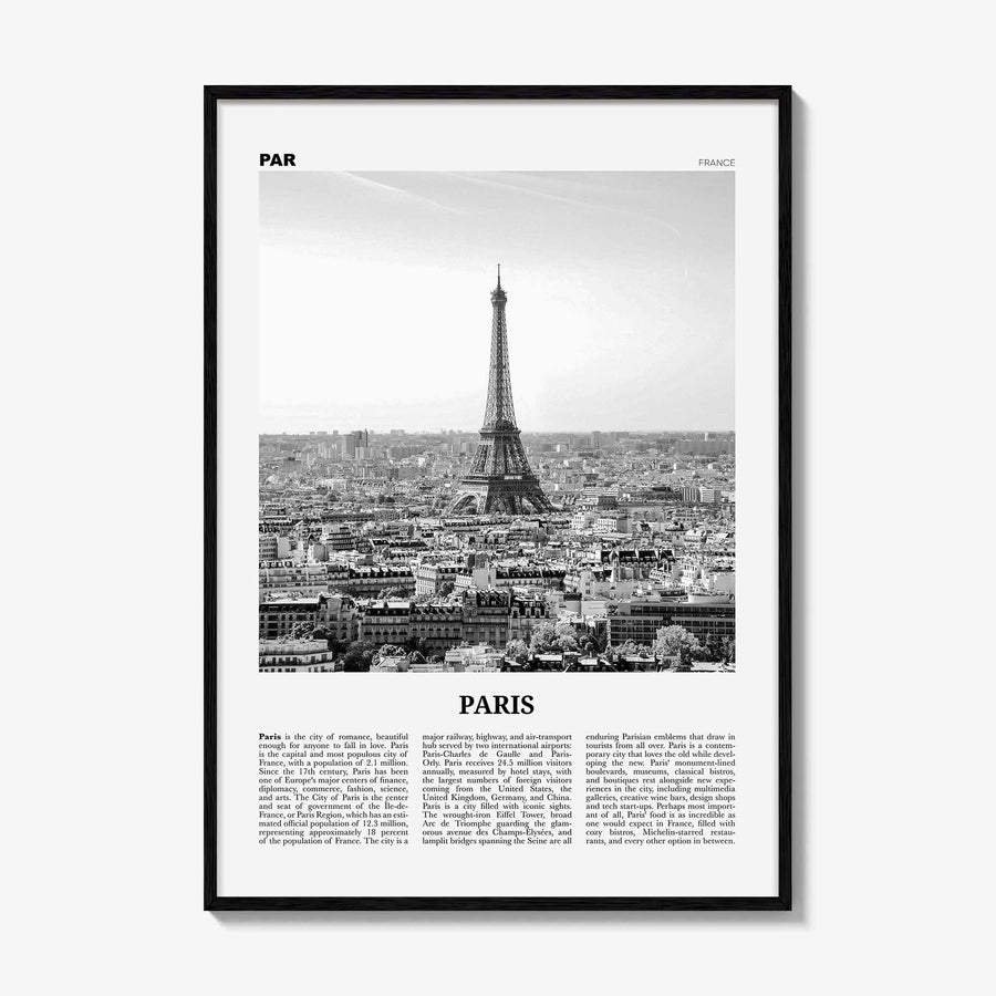 Paris Print Black and White No 1, Paris Wall Art, Paris Poster, Paris Photo, Paris Decor, Eiffel Tower, France, Île-de-France, Française