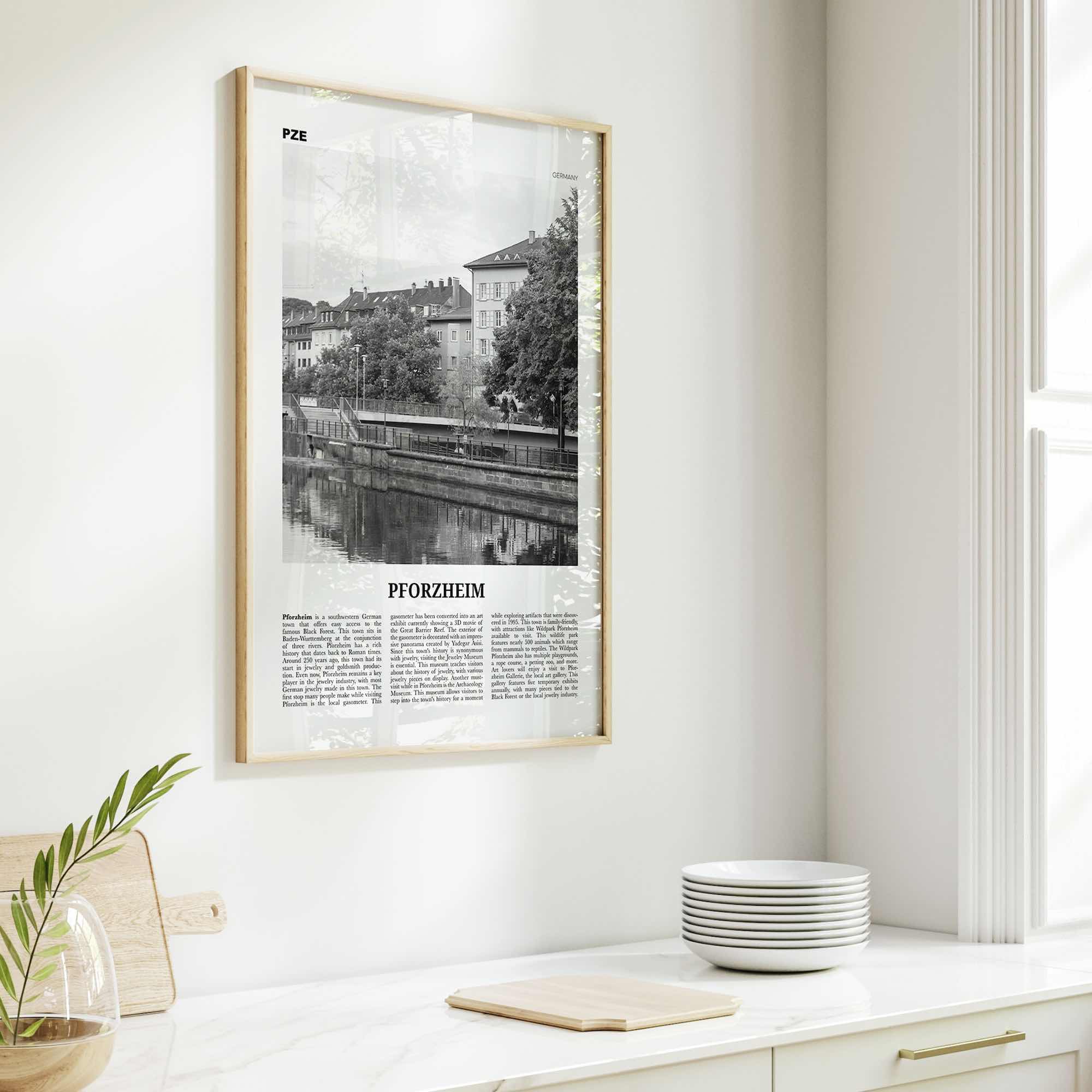 Pforzheim Print Black and White, Pforzheim Wall Art, Pforzheim Poster, Pforzheim Photo, Pforzheim Wall Décor, Pforzheim Map, Germany