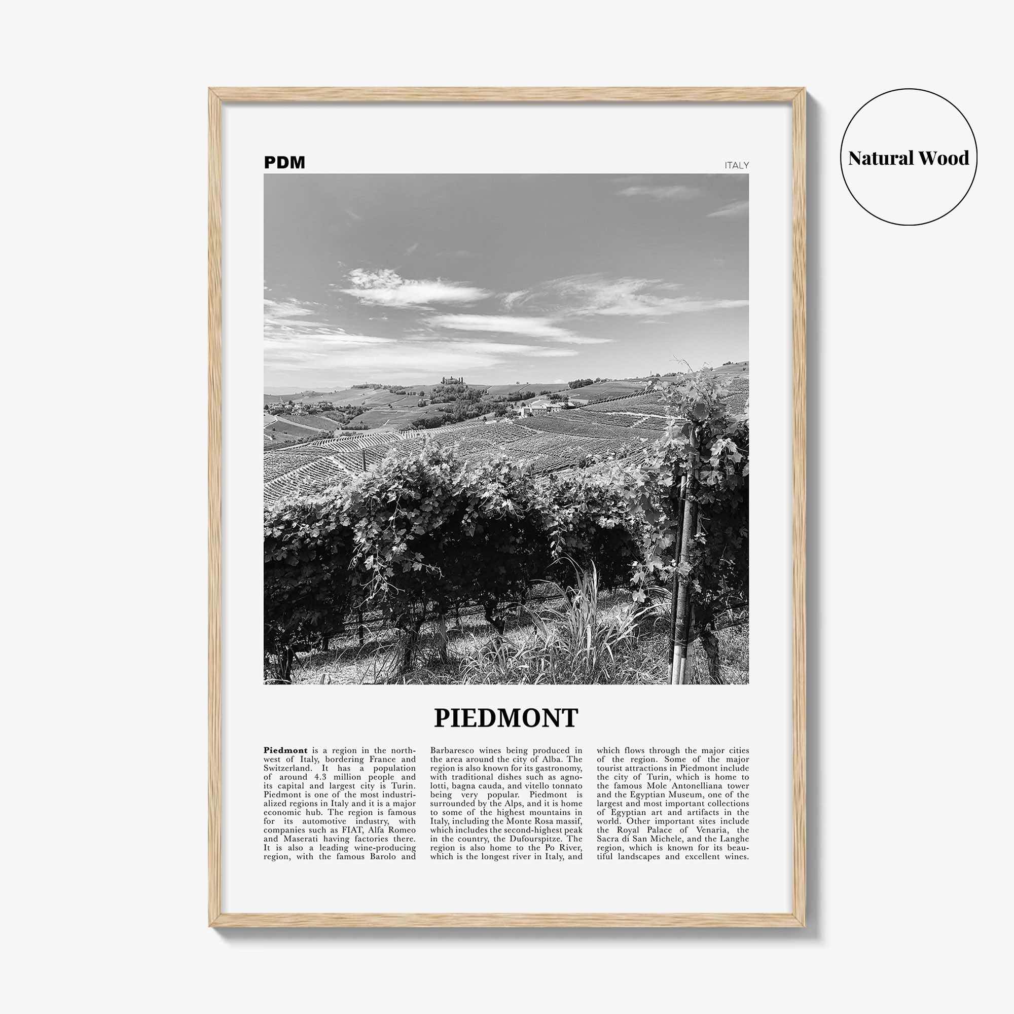 Piedmont Print Black and White, Piedmont Wall Art, Piedmont Poster, Piedmont Photo, Piedmont Wall Décor, Piedmont Map,