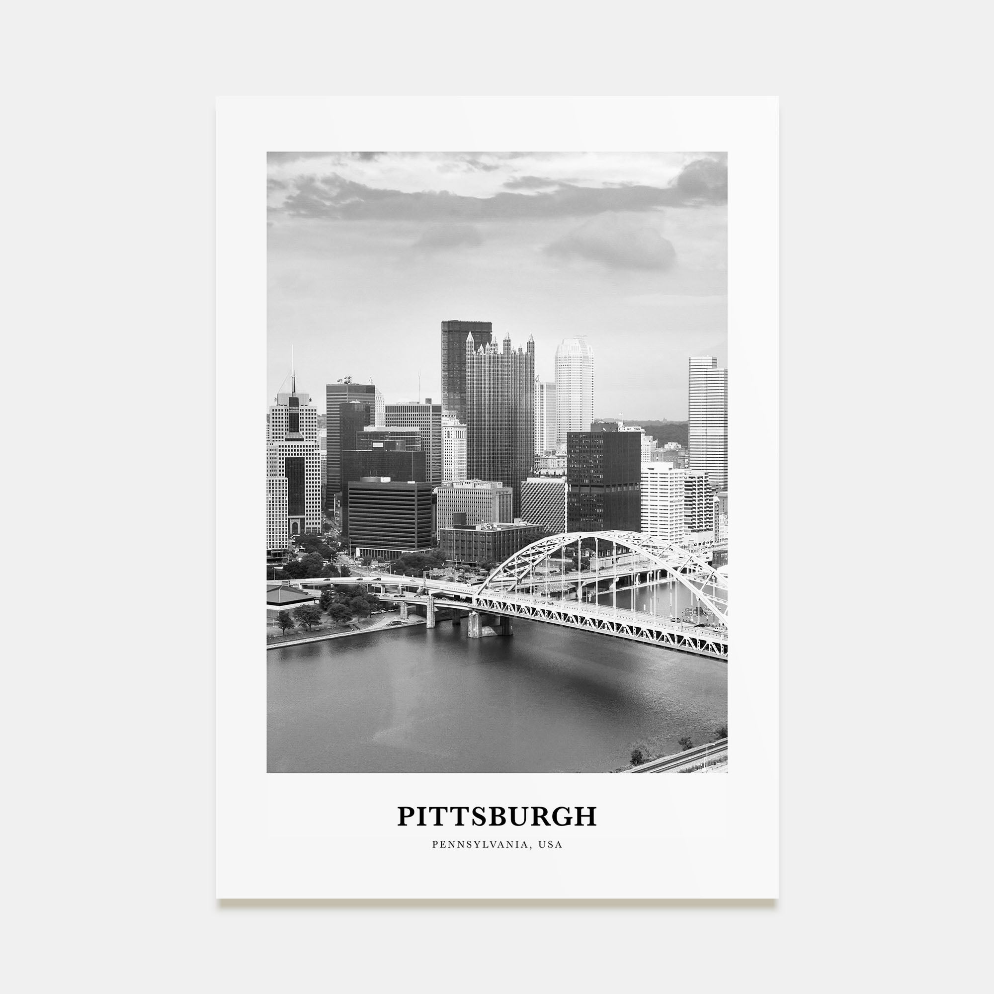 Pittsburgh Portrait B&W No 1 Poster