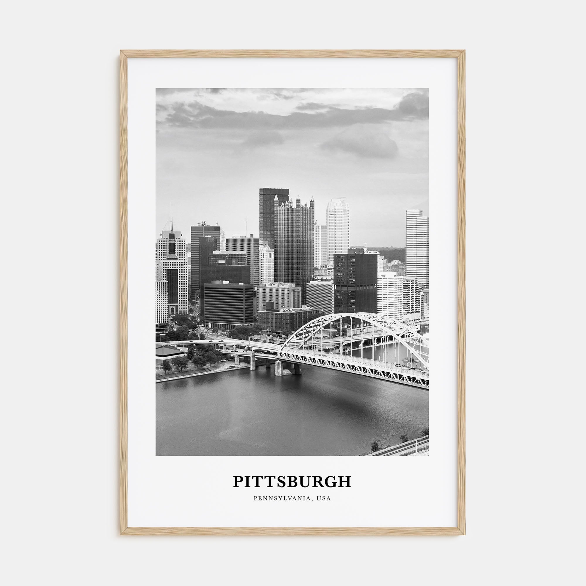 Pittsburgh Portrait B&W No 1 Poster
