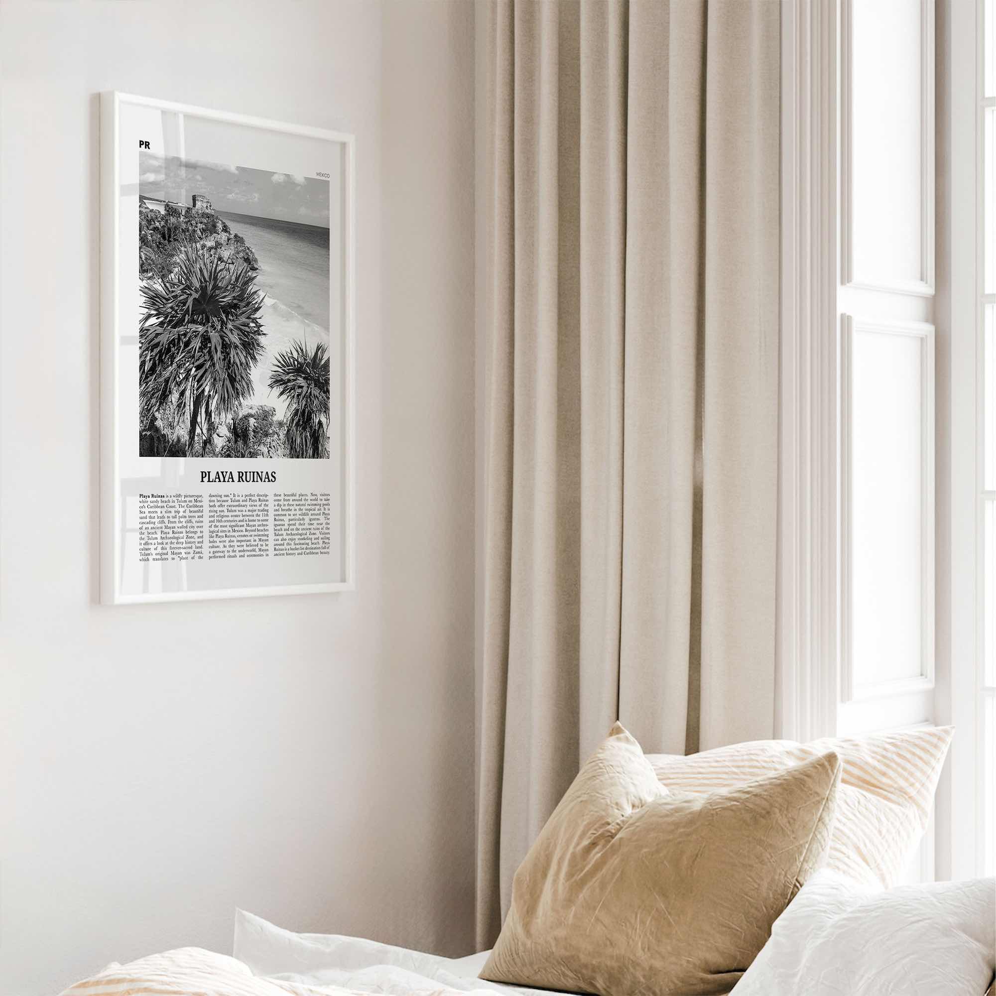 Playa Ruinas Print Black and White, Playa Ruinas Wall Art, Playa Ruinas Poster, Playa Ruinas Photo, Playa Ruinas Wall Décor, Mexico