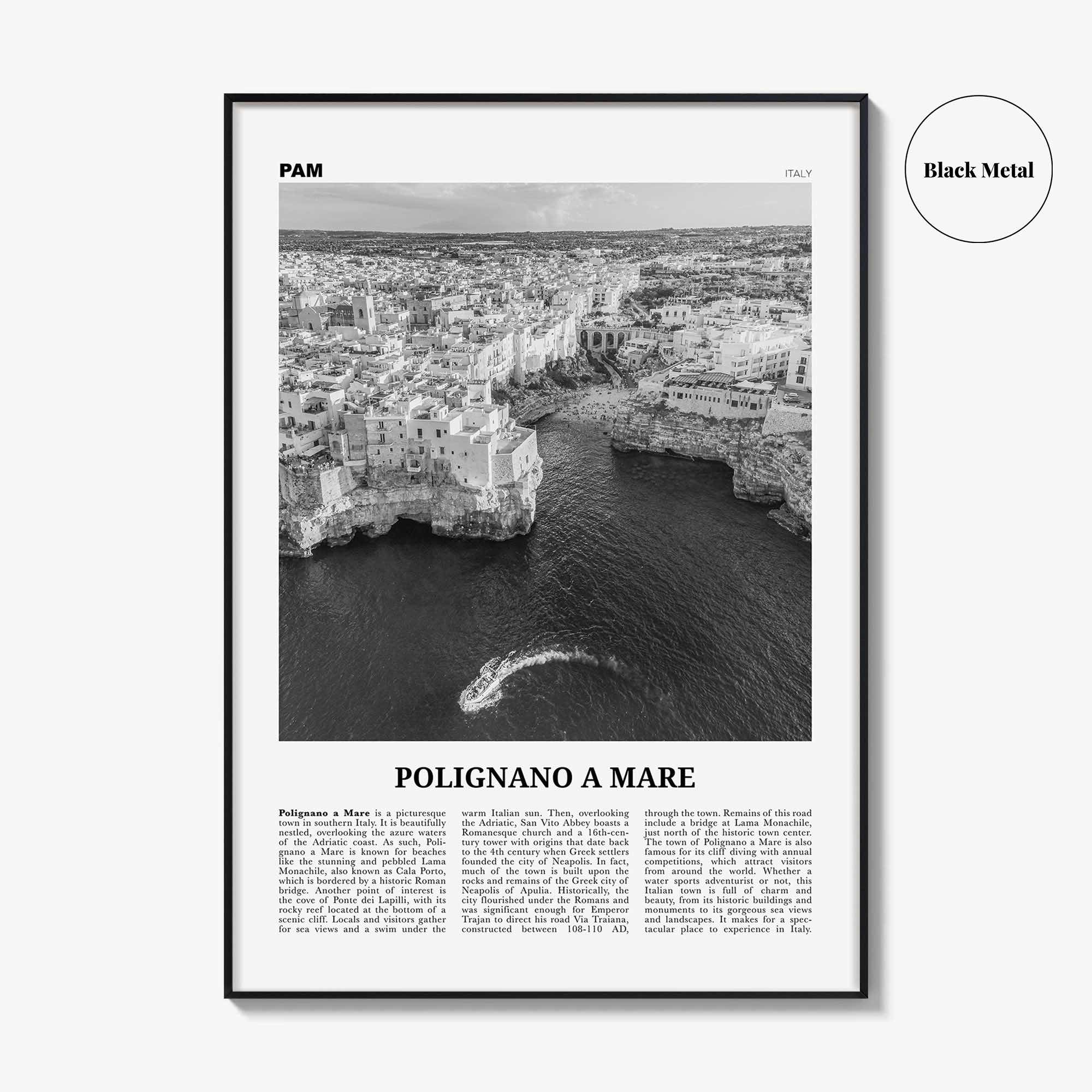 Polignano a Mare Print Black and White, Polignano a Mare Wall Art, Polignano a Mare Poster, Polignano a Mare Photo, Polignano a Mare Décor