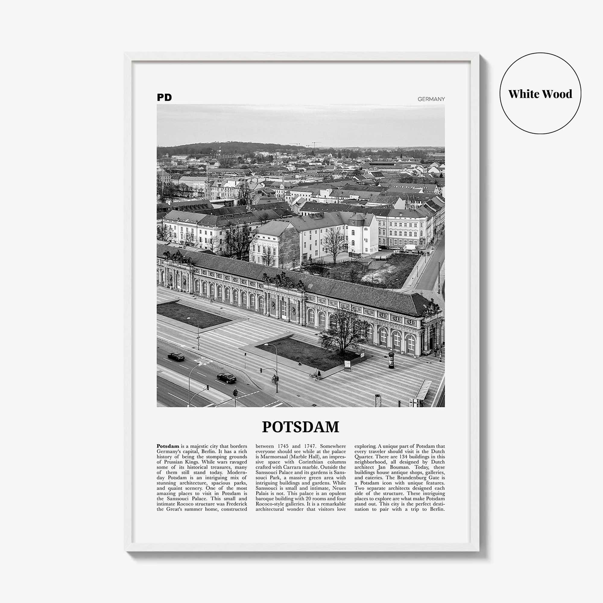 Potsdam Print Black and White, Potsdam Wall Art, Potsdam Poster, Potsdam Photo, Potsdam Wall Décor, Brandenburg, Germany, Deutschland